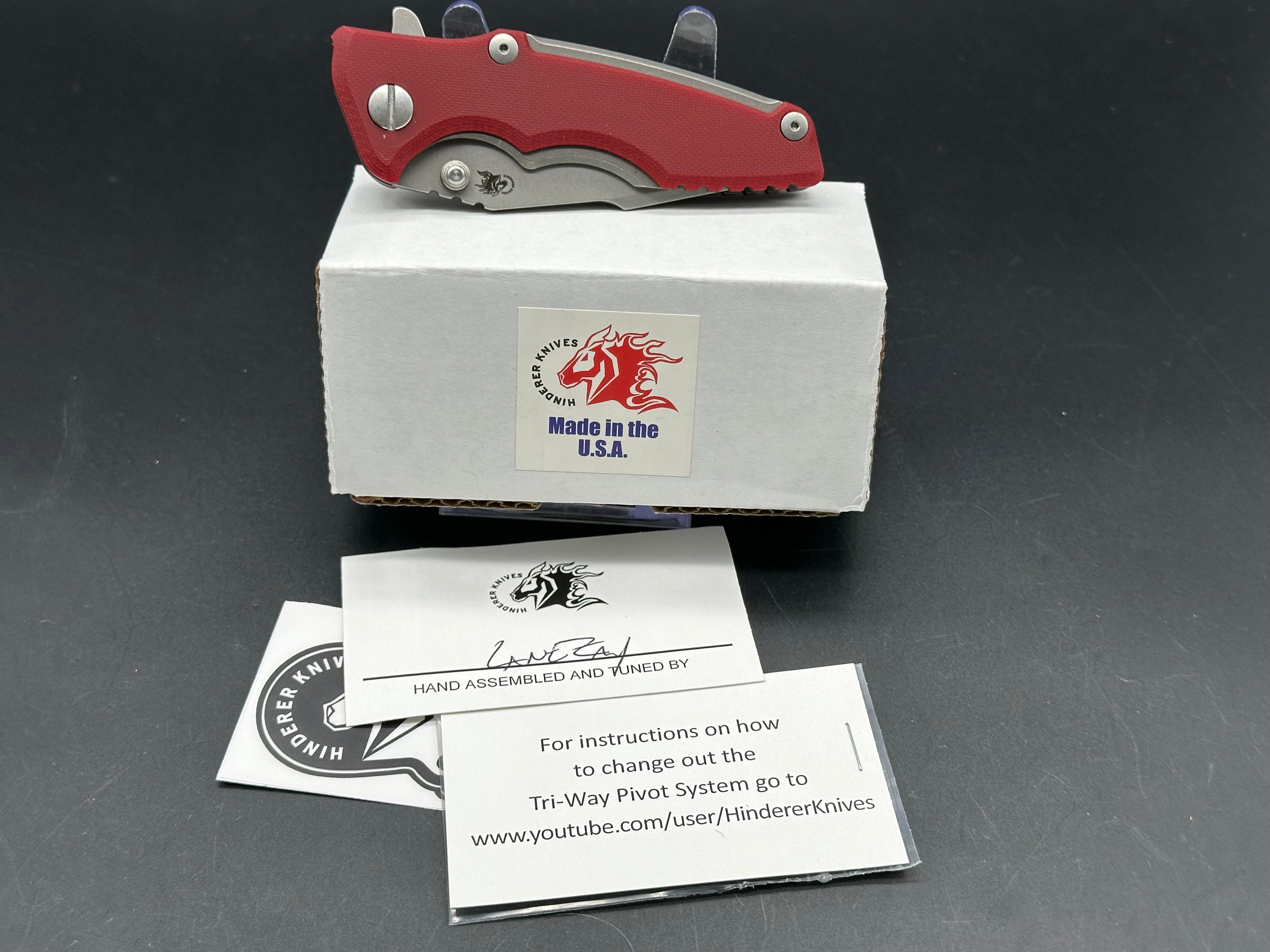 Hinderer Eklipse 3.0 Harpoon Spanto Folding Knife - Red G10 Handle - EDC Pocket Knife for Outdoor, Camping & Everyday Carry