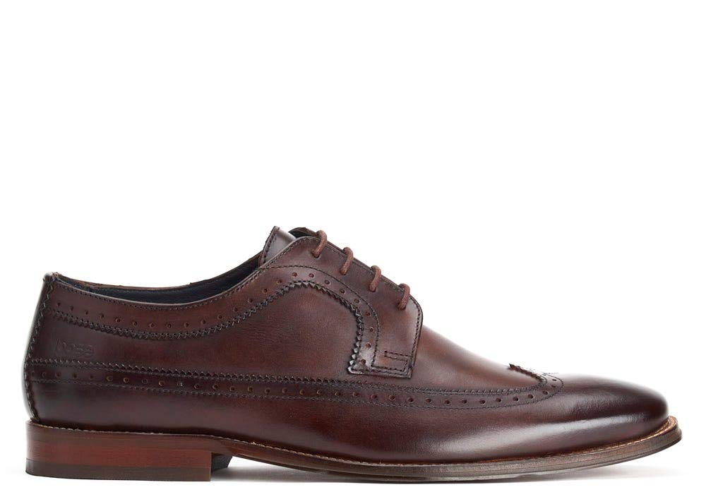 Men's Havisham Leather Derby Shoes - Size 8 Brown | Classic Formal & Casual Dress Shoes for Office, Wedding & Business Occasions