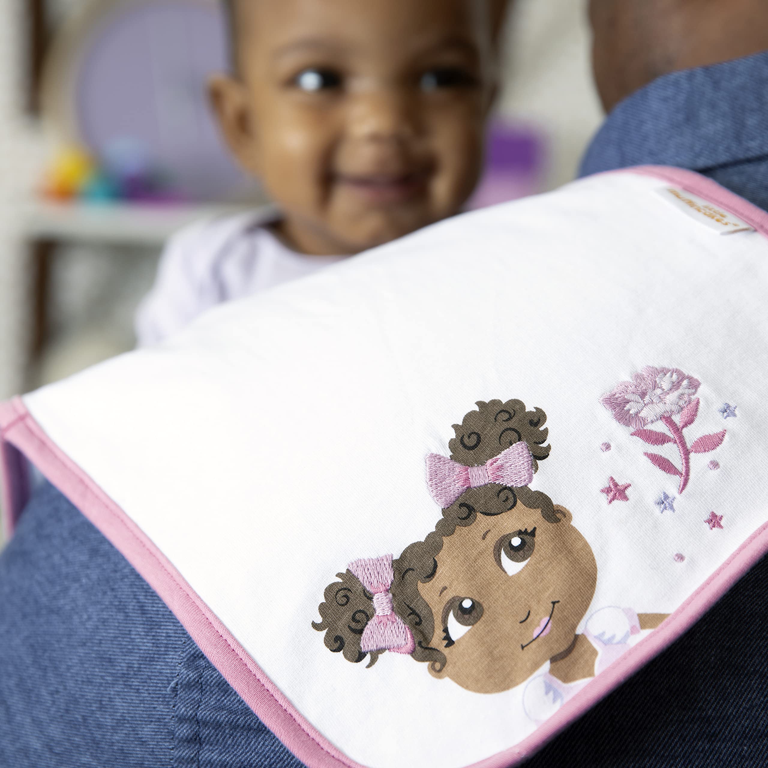 Soft Jersey Burp Cloths 3 Pack - Ballerina Theme (Zhara) for Newborn Babies & Toddlers - Ultra Absorbent & Gentle on Skin - Perfect for Feeding, Spit-Up & Messy Moments - Pink