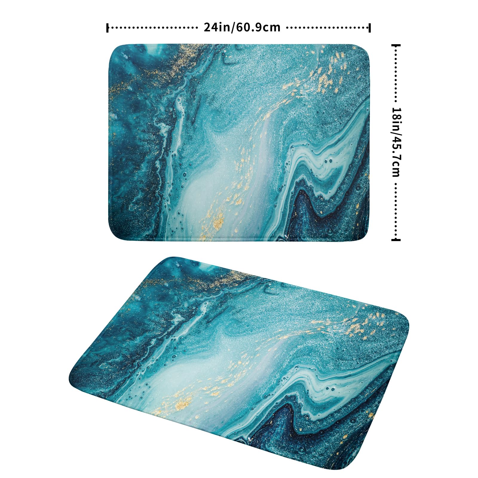 Blue Marble Dish Drying Mat for Kitchen Counter - 18