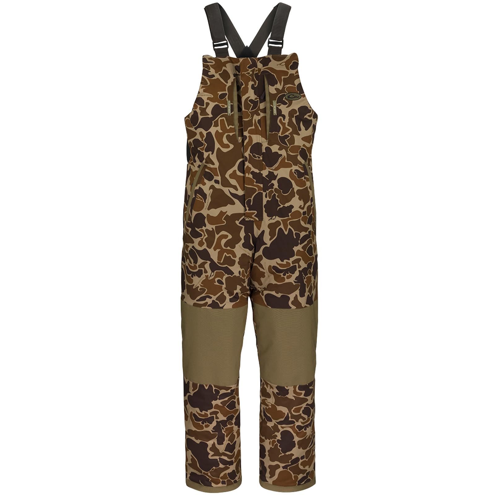 Drake Waterfowl Men's LST Reflex Insulated Hunting Bib - Windproof, Waterproof & Breathable Camo Overalls with Multiple Pockets for Cold Weather Hunting and Outdoor Activities