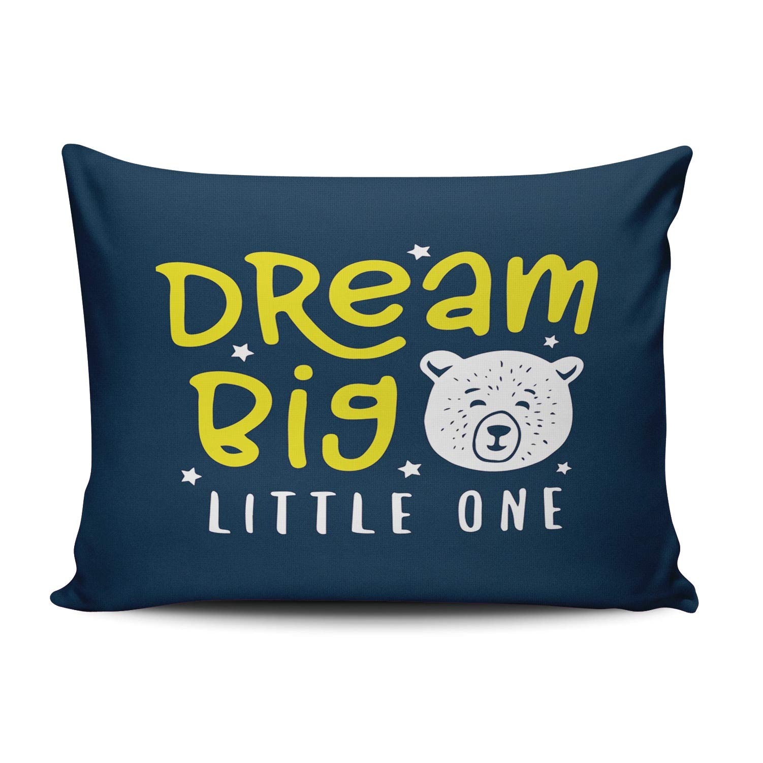 UNFRIY Cartoon White Bear Pillow Covers 12x16 Inch - Soft Boudoir Dream Big Little One Printed Throw Pillowcases for Bed, Sofa & Nursery Decor - Perfect for Kids' Rooms, Living Room Accents and Cozy Home Styling