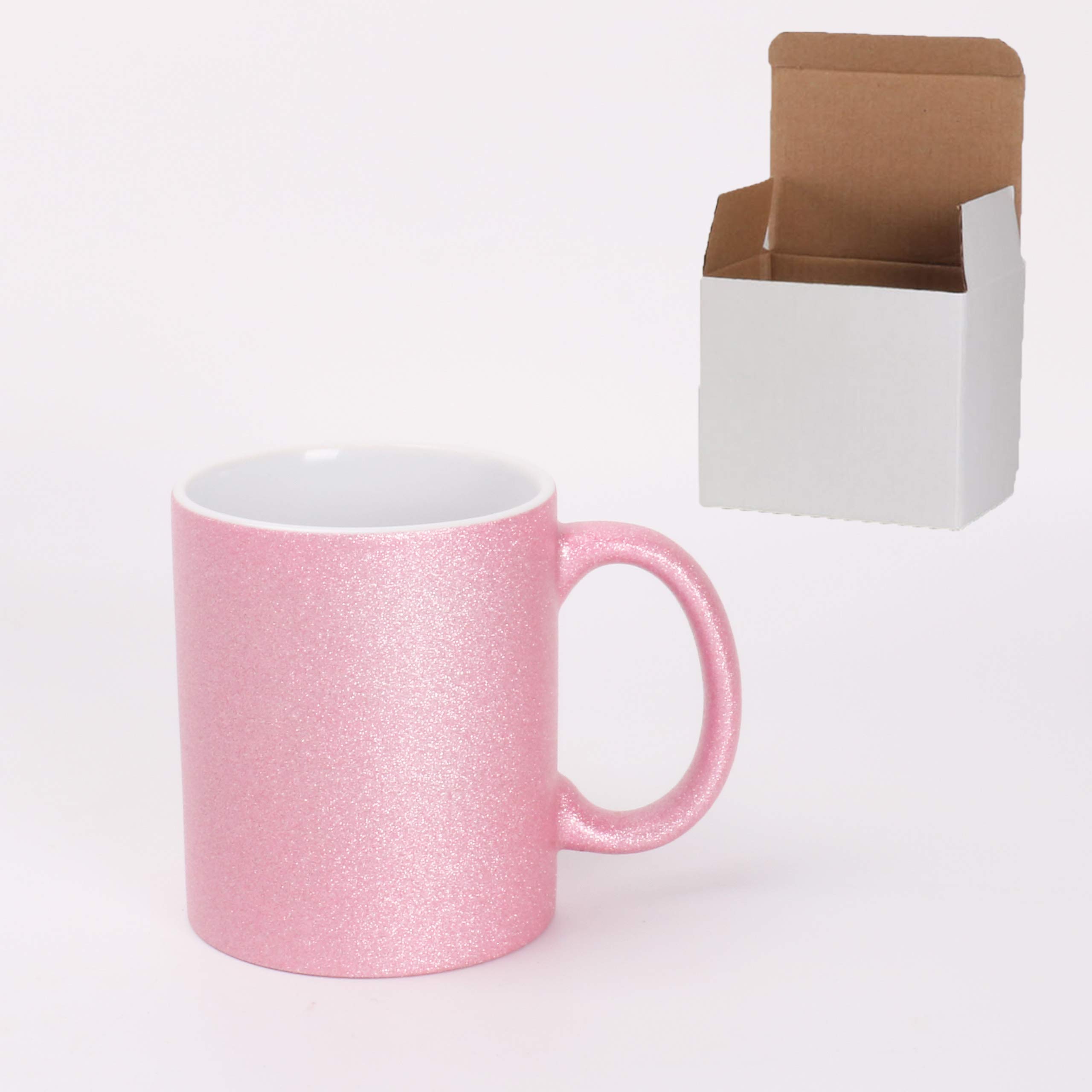 Premium 11oz Ceramic Sublimation Coffee Mug - 6 Glitter Colors (Pack of 36) - White Box Packaging - Perfect for Custom Printing, Gifts & Office Use