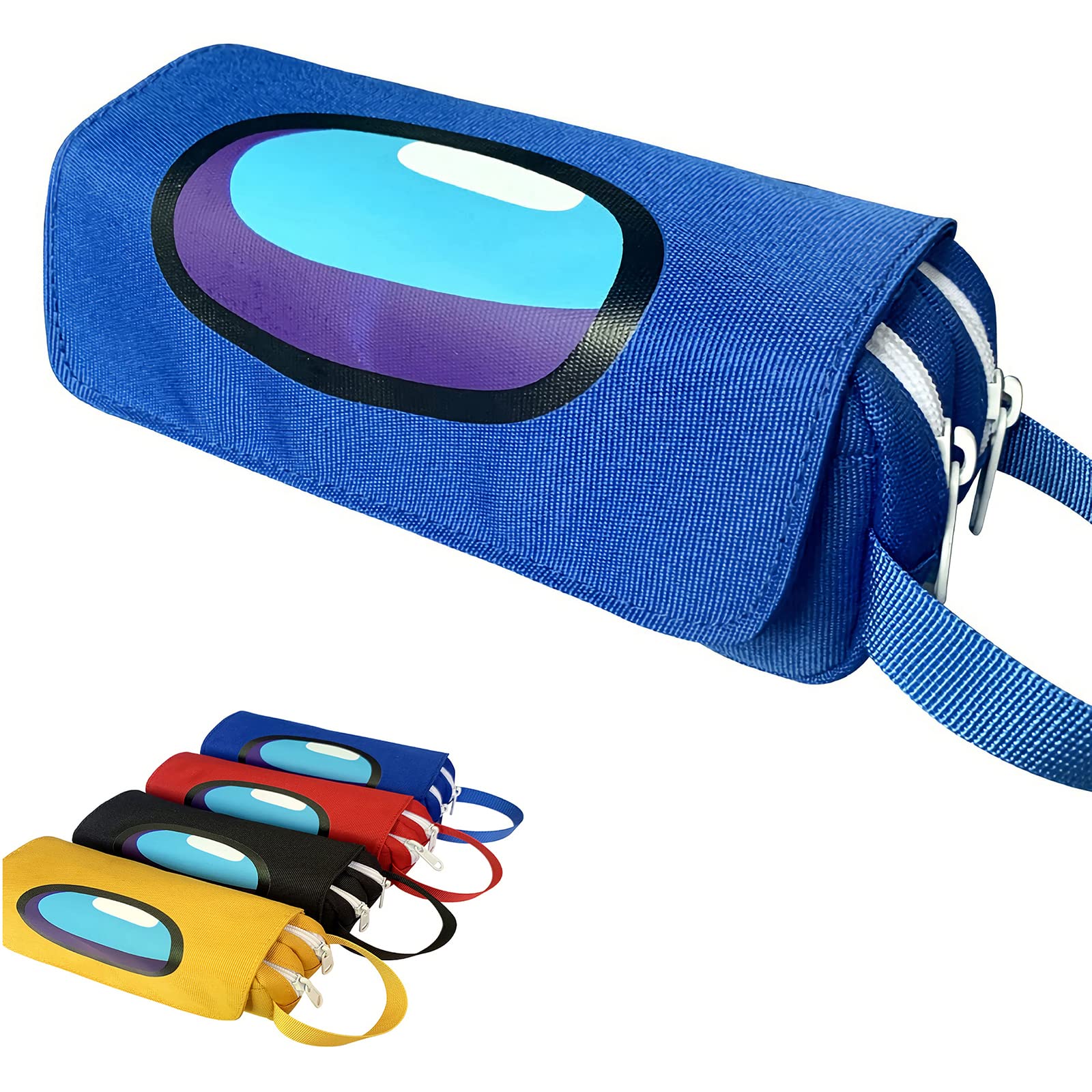 Large Capacity Canvas Pencil Case - Kawaii Big Pencil Pouch with Zipper, Cloth School & Office Organizer for Adults, Girls & Boys (Blue) - Perfect for School Supplies, Art Tools & Stationery Storage