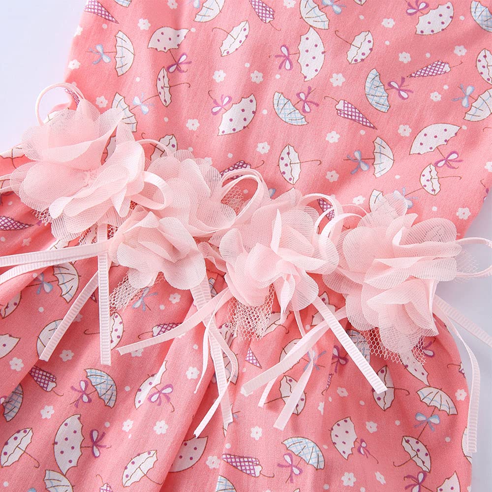 Oncpcare Pink Floral Lace Dog Dress - Princess Costume for Small Dogs & Cats | Summer Pet Outfits for Puppies & Female Pets | Perfect for Parties, Photo Shoots & Special Occasions