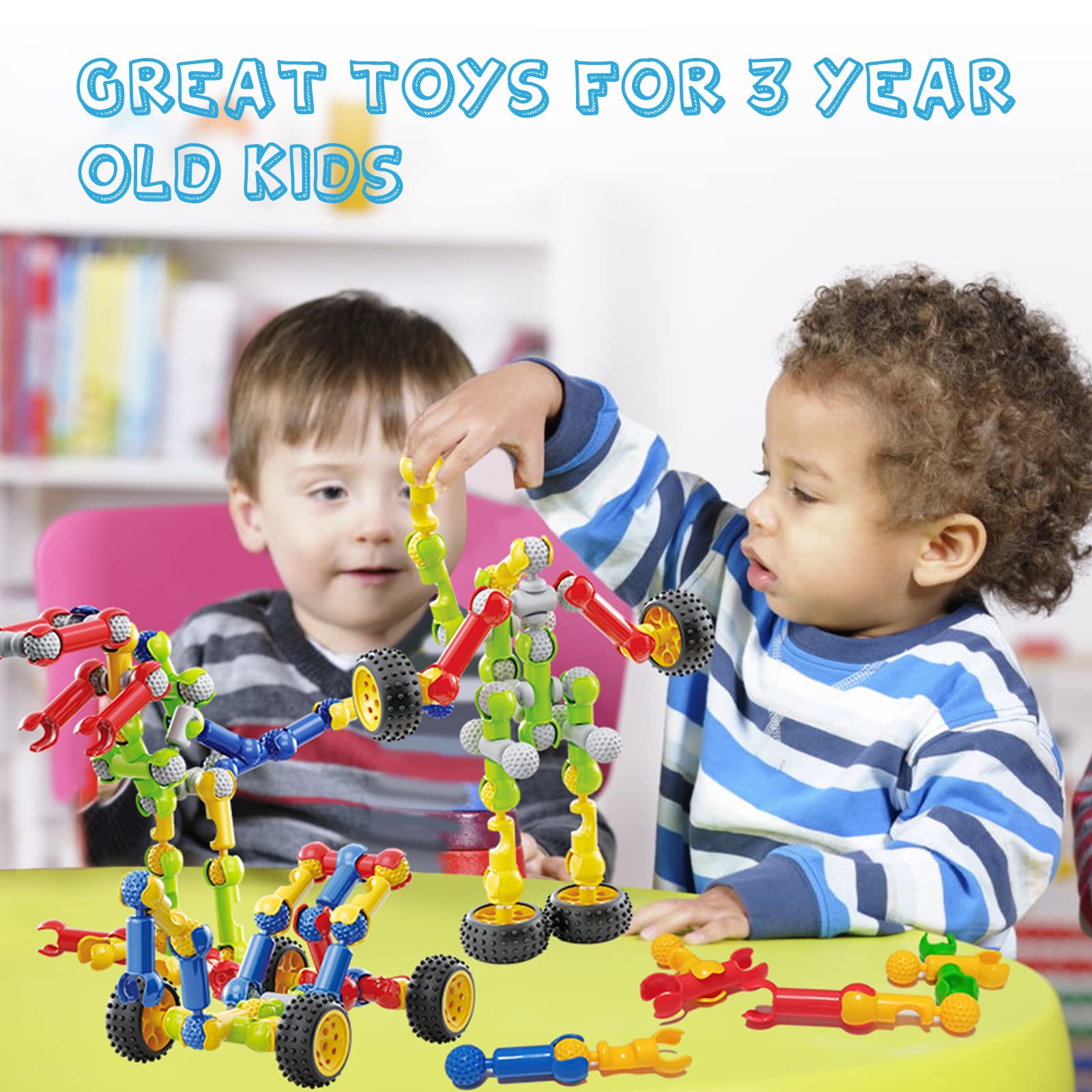 170 Pcs STEM Building Blocks Toys for Kids Ages 3-9 with Storage Box & Idea Guide - Creative Educational Construction Set for Boys & Girls - Perfect for Birthday, Christmas Gifts & Classroom STEM Activities
