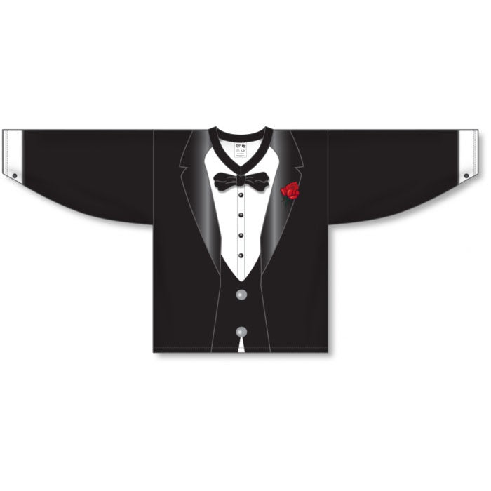 Custom Black Tuxedo Jersey - Premium Quality Men's Formal Sports Shirt for Weddings, Parties & Special Events