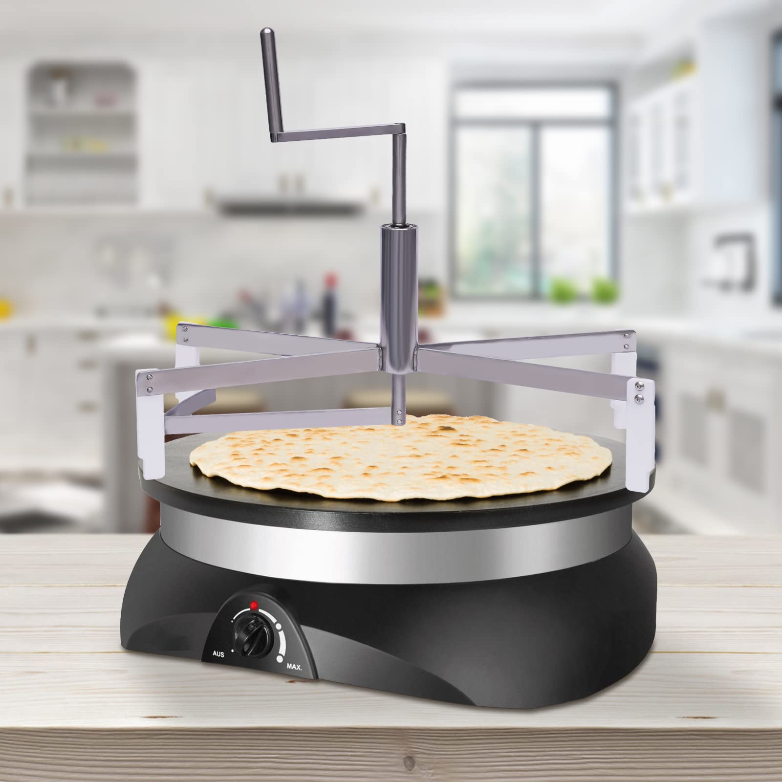 40cm Stainless Steel 304 Crepe Spreader Tool - Professional Pancake Maker, Pizza Batter Spreader & Cooking Regulator for Bakeries & Home Use | Perfect for Crepes, Pancakes, Pizza Dough & Dessert Making (Silver)