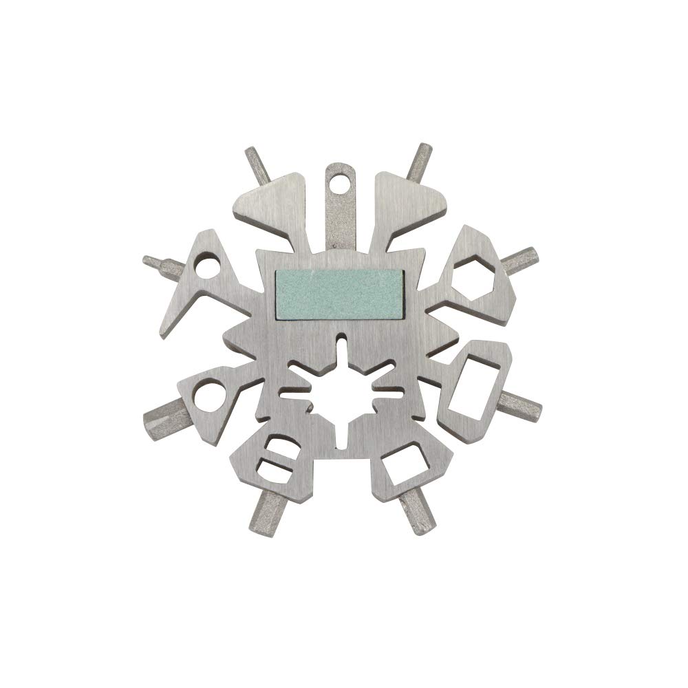21-in-1 Multi-Tool Wrench Keychain - Stainless Steel Snowflake Design with Bottle Opener & Flat/Phillips Screwdrivers - Perfect for Outdoor Camping, Hiking, Emergency Kits & Everyday Carry (EDC)