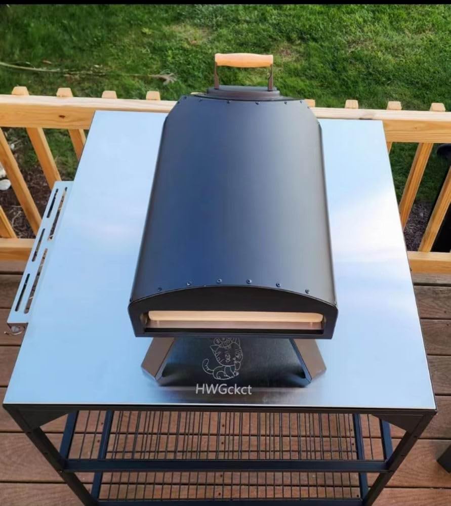 3-Tier Stainless Steel Rolling Outdoor Kitchen Cart - Heavy Duty BBQ Grill Table with Wheels for Pizza Oven, Patio Dining & Backyard Entertaining
