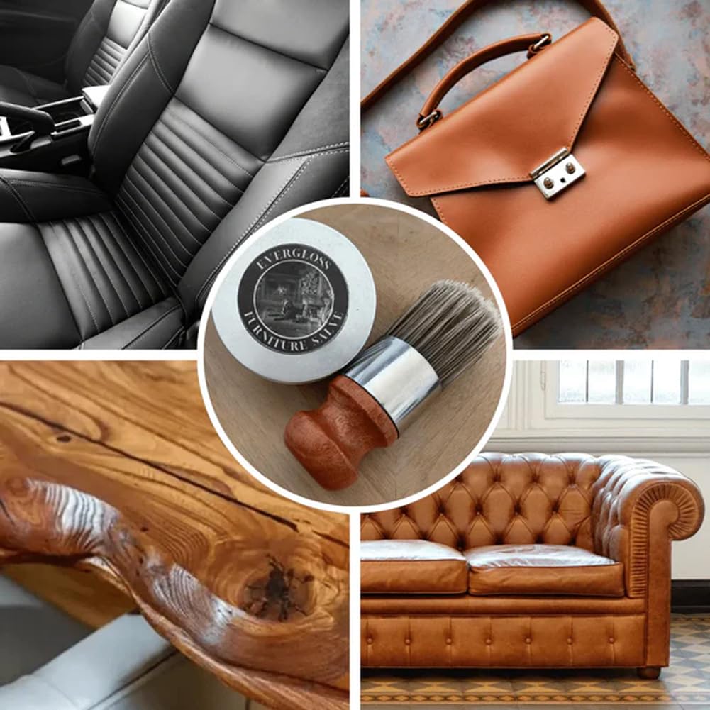 EverGloss Leather & Furniture Repair Kit with Applicator Brush - Restores Scratches on Couches, Chairs, Bags & More - 2-Pack for Home & Auto Leather Care - DIY Scratch Remover for Sofas, Jackets, Car Seats