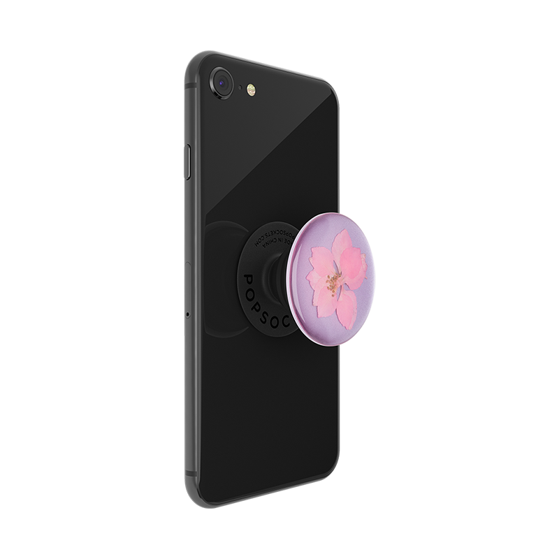 Pink Delphinium Pressed Flower PopGrip - Swappable Phone Grip & Stand for iPhone Samsung - Perfect for DIY Crafts, Phone Accessories, and Gift Giving