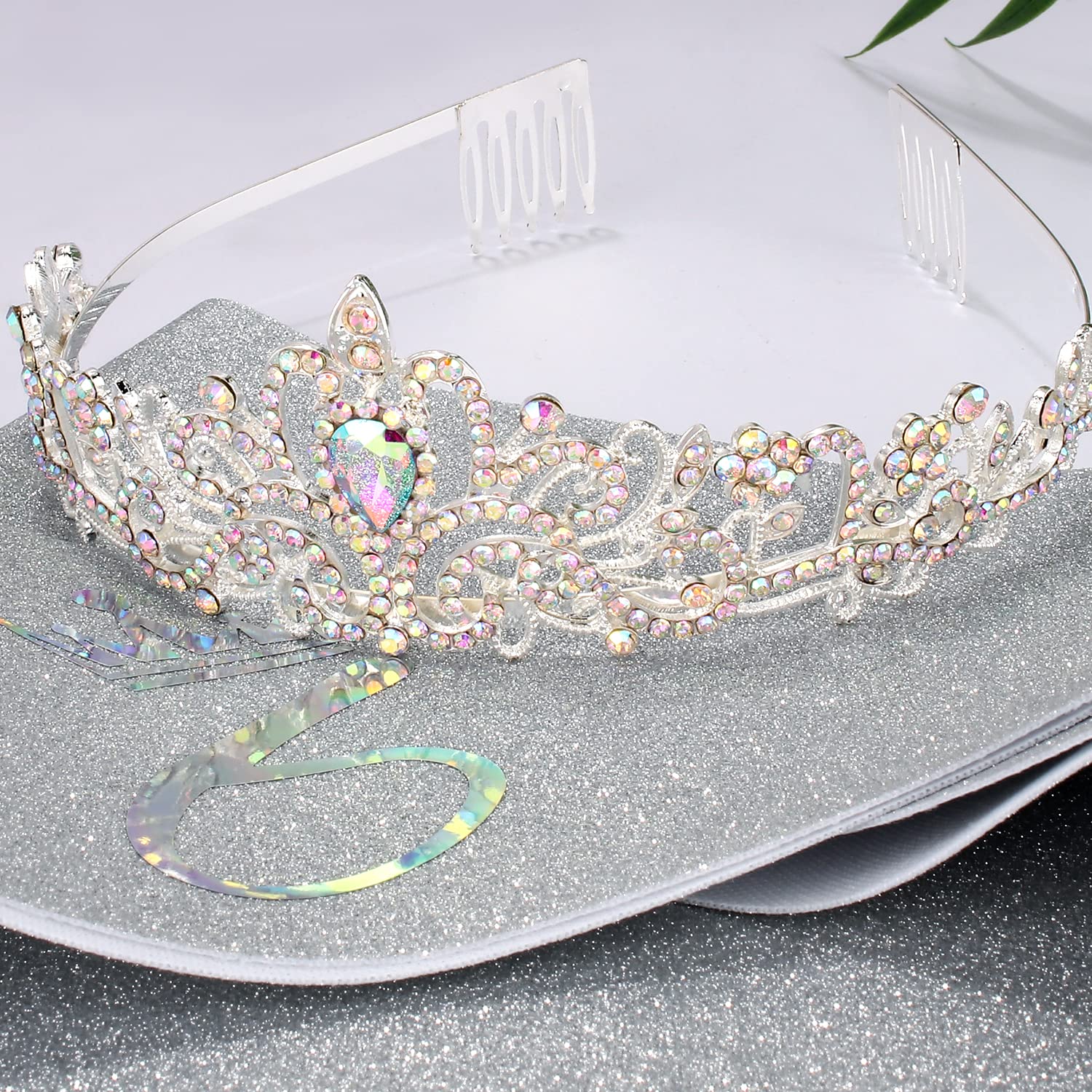 Sweet 16 Birthday Decorations Set - Silver Tiara & Sash for Girls | 16th Birthday Party Supplies, Women's Birthday Crown & Gifts | Perfect for Sweet Sixteen Celebrations, Quinceañeras & Special Milestone Parties