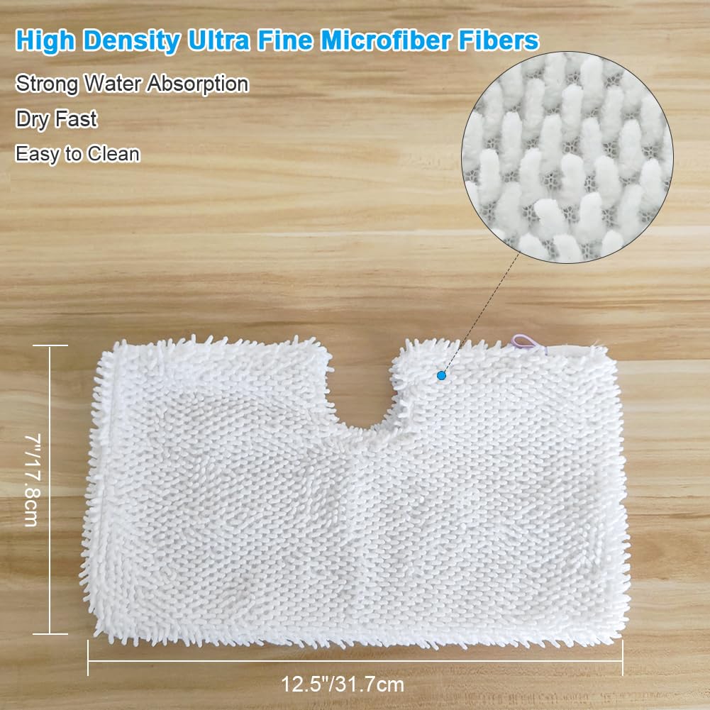 3PCS Washable Microfiber Steam Mop Pads Replacement for Shark S3501 S3601 S2902 S3901 S3550 S3601D S3801 S3801CO SE450 S2901 - Perfect for Hardwood Floors, Tile & Laminate Cleaning