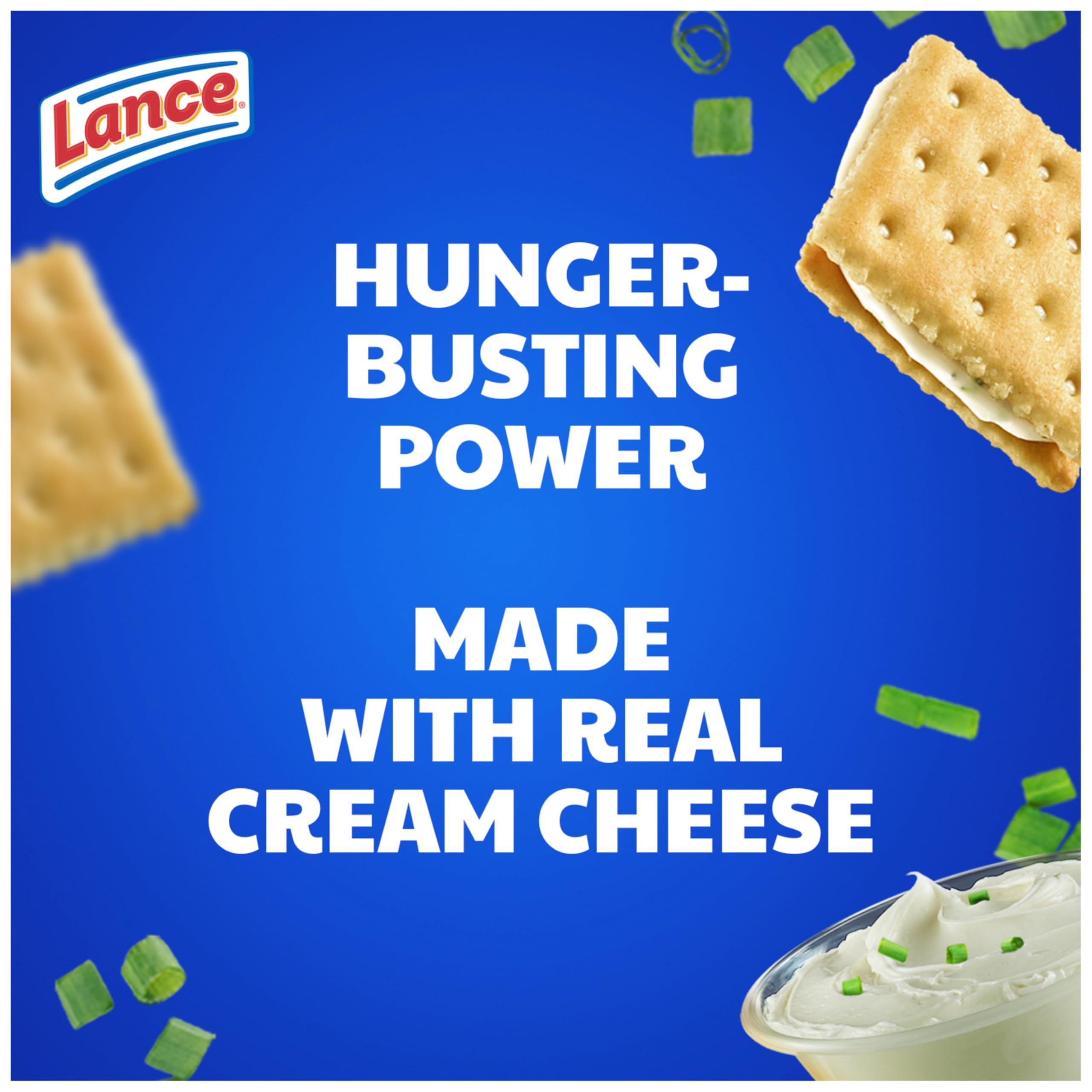 Lance Sandwich Crackers - Captain's Wafers Cream Cheese & Chives (10 Packs, 6 Sandwiches Each) | Perfect for Lunch Boxes, Office Snacks & Road Trips
