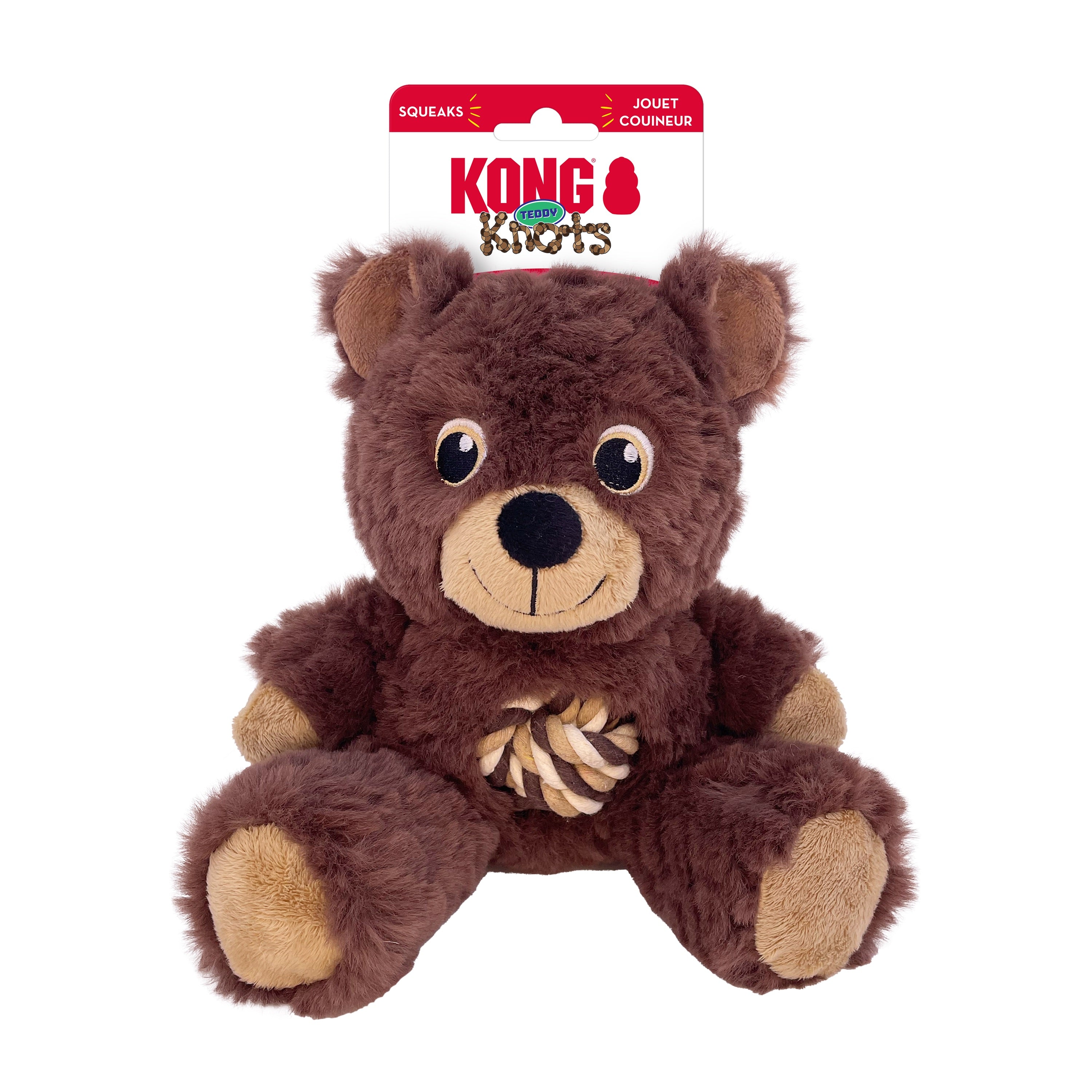 KONG Knots Teddy Medium Dog Toy - Durable Plush Chew Toy for Dogs | Perfect for Playtime, Training & Cuddling
