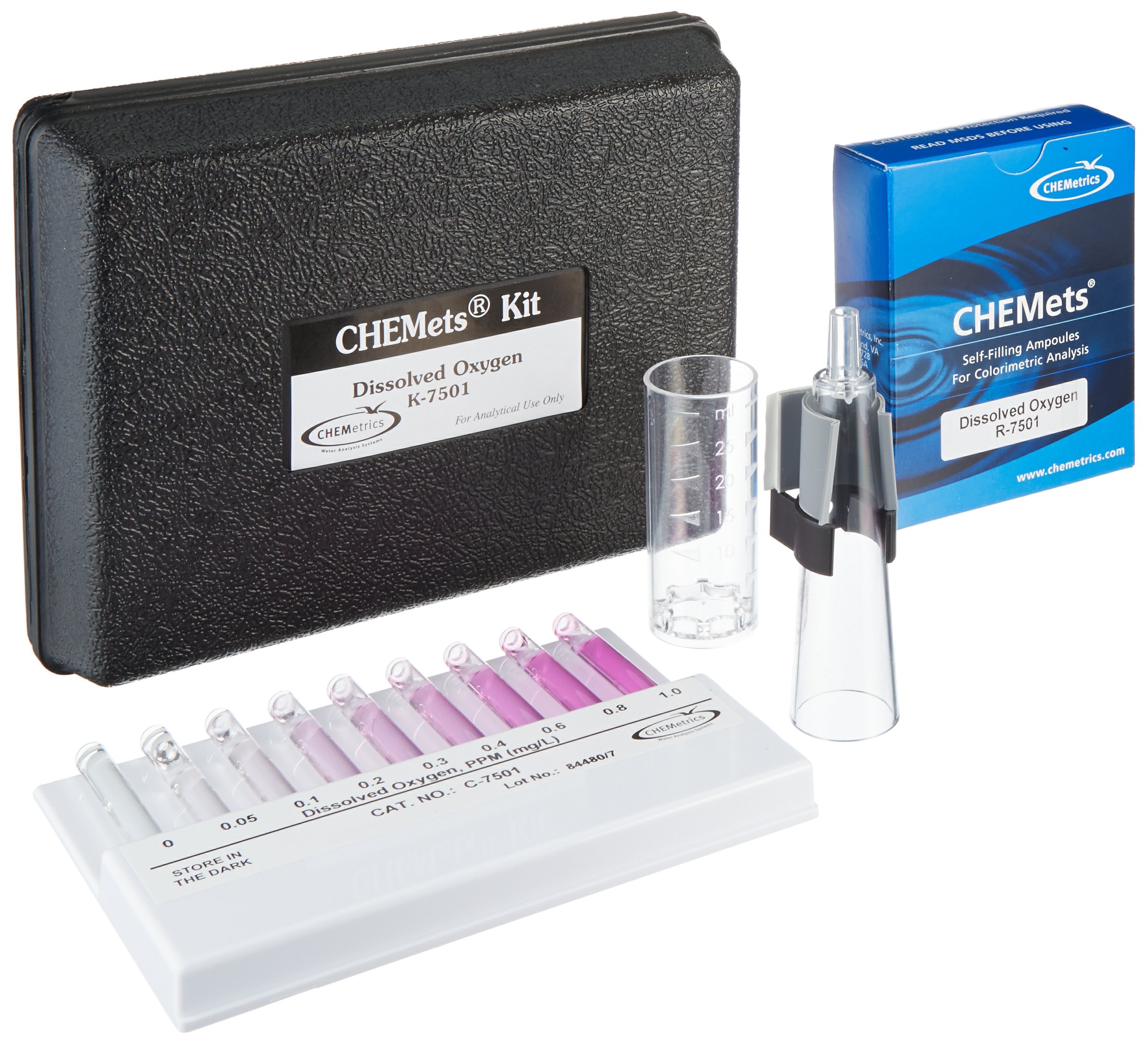 K-7501 Professional Dissolved Oxygen Test Kit | 0-1 ppm Range with 0.025 ppm Detection Limit | Water Quality Testing for Aquariums, Pools & Hydroponics