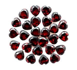 Wholesale Natural Genuine African Garnet Loose Stones - 4mm to 9mm Heart Cut VVS Eye Clean - January Birthstone for Jewelry Making, Engagement Rings & Healing Crystals