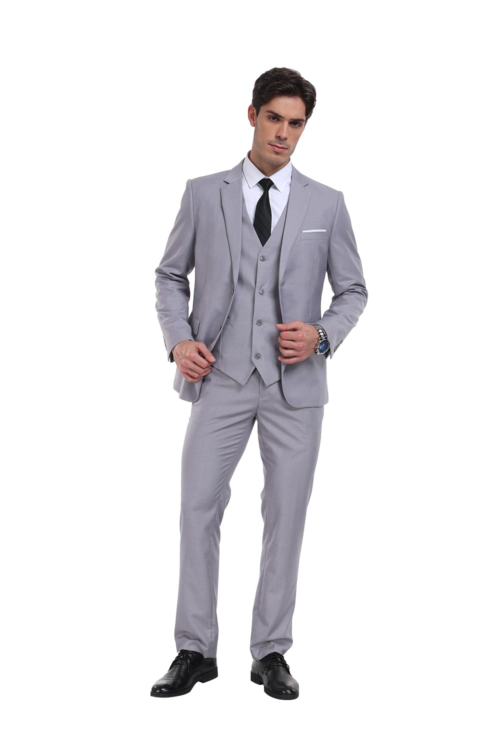 Men's 3-Piece Slim Fit Suit Set - Notch Lapel Wedding Tuxedo for Groomsmen, Prom & Formal Events | Includes Jacket, Pants & Vest | Perfect for Weddings, Business Meetings & Special Occasions