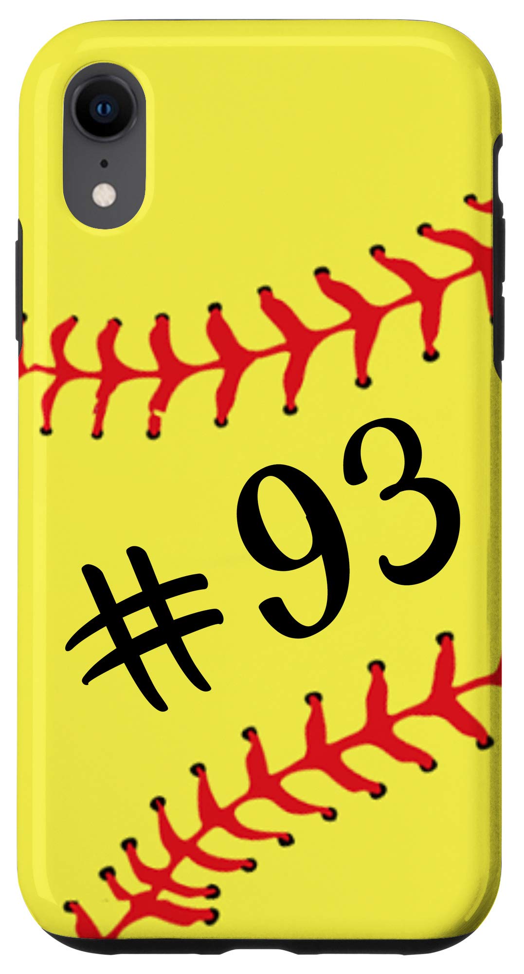 iPhone XR Case - Custom #93 Softball Player Jersey Design - Perfect Gift for Baseball & Softball Fans - Durable Protective Phone Cover for Sports Enthusiasts