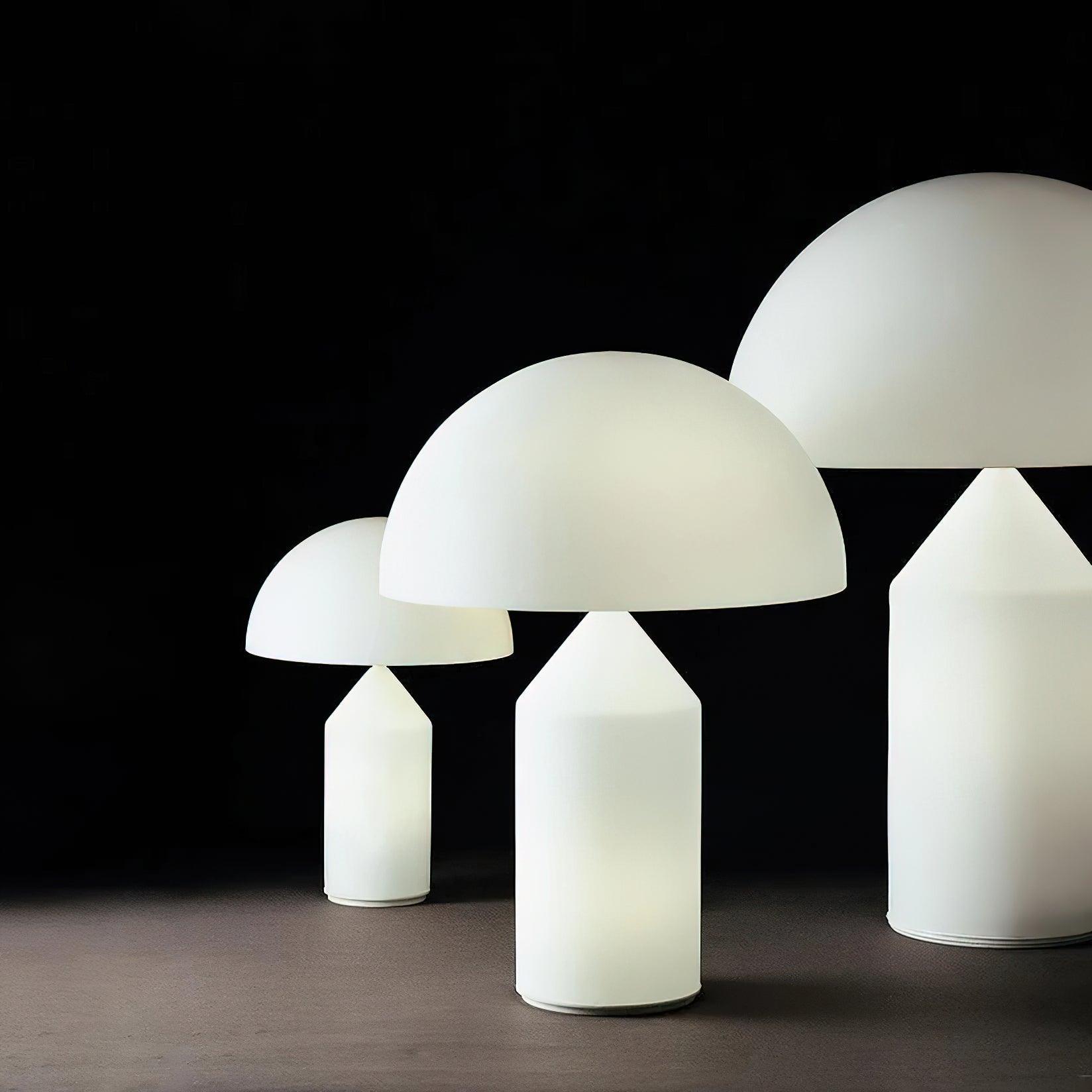 Atollo Glass Table Lamp - Modern Minimalist LED Desk Light for Living Room, Bedroom & Office Decor