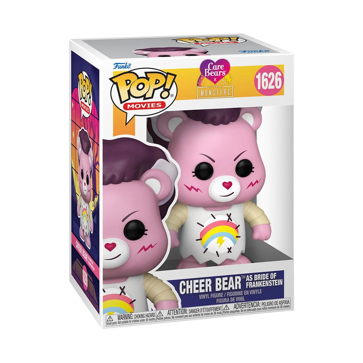 Funko Pop! Vinyl Figure #1626 - Care Bears x Universal Monsters Cheer Bear as Bride of Frankenstein | Collectible Toy for Horror Fans & Care Bears Lovers | Perfect for Display, Gifts, and Pop Culture Collections