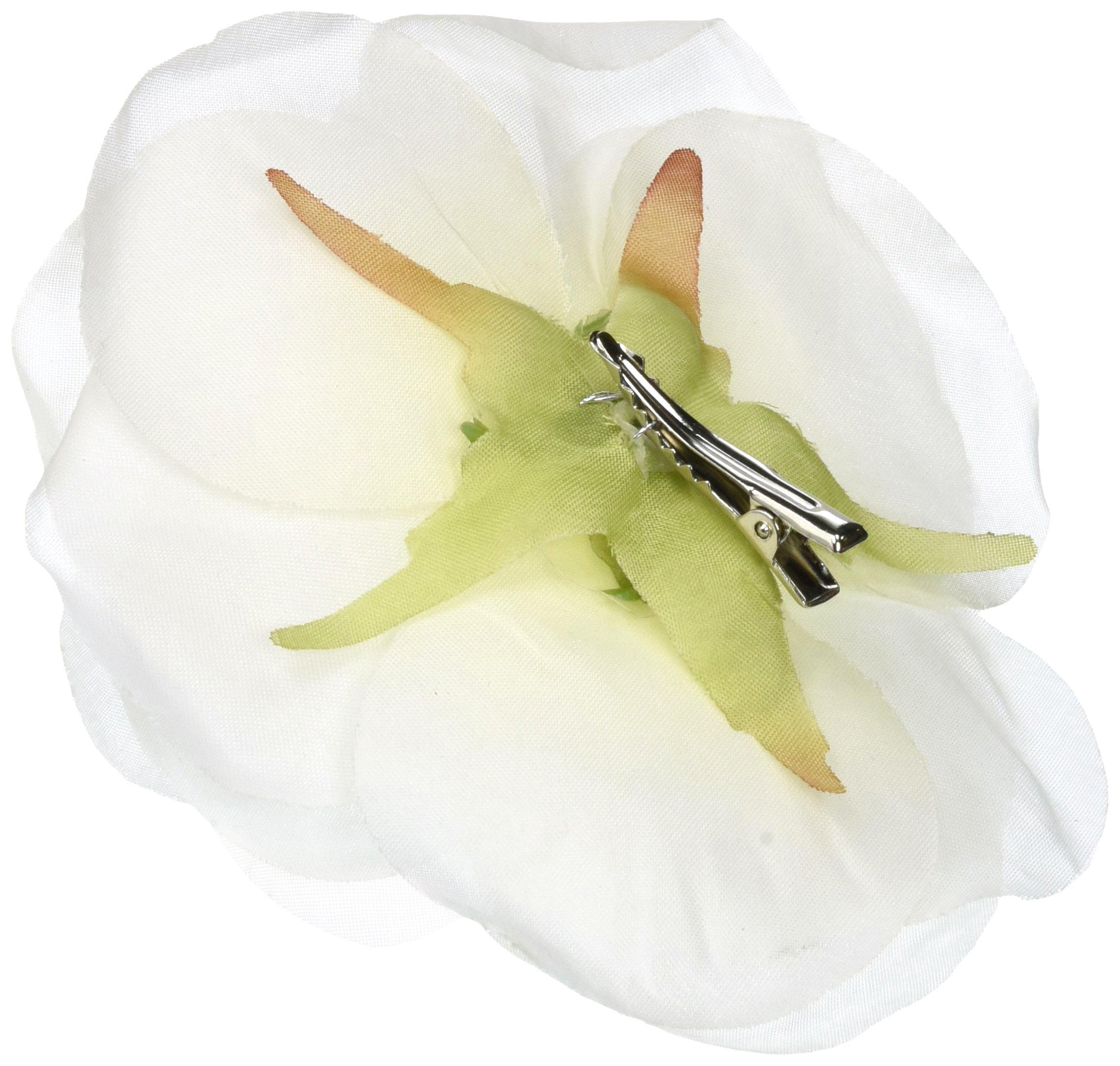 Wilton White Clip-On Fabric Rose - Elegant Artificial Flower for Hair, Wedding Bouquets, Home Decor & DIY Crafts