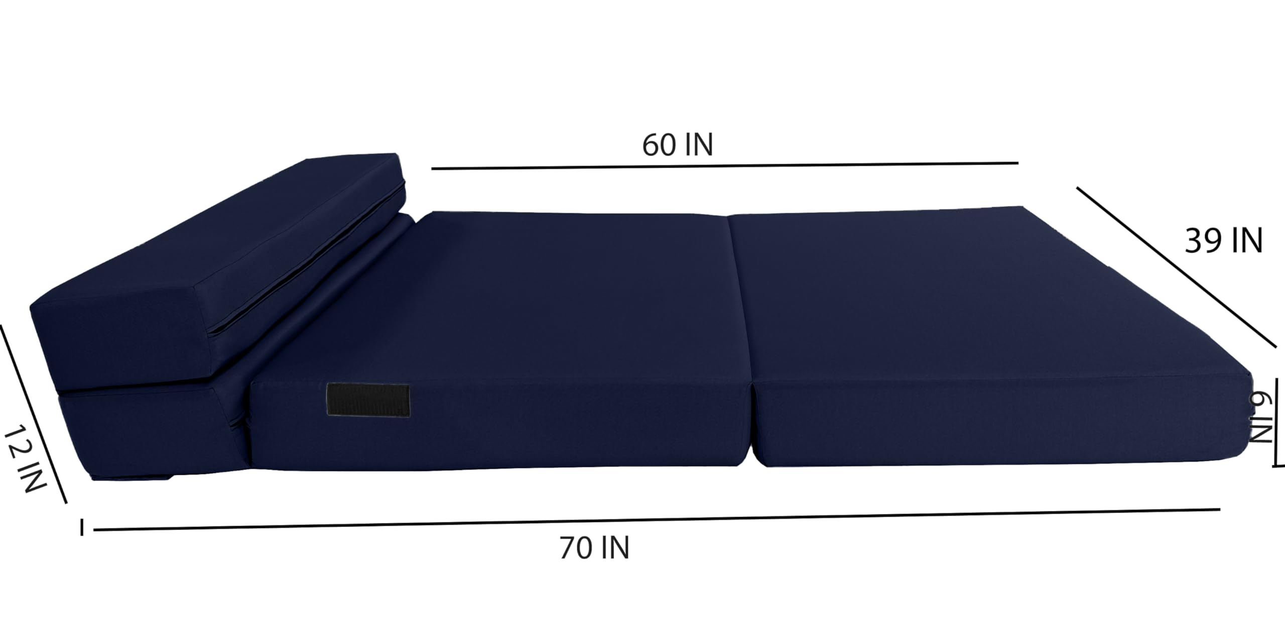 D&D Futon Furniture - Foldable Foam Mattress & Lounger Chair, Convertible Sofa Bed for Studio Apartments & Guest Rooms, Twin XL Size 80