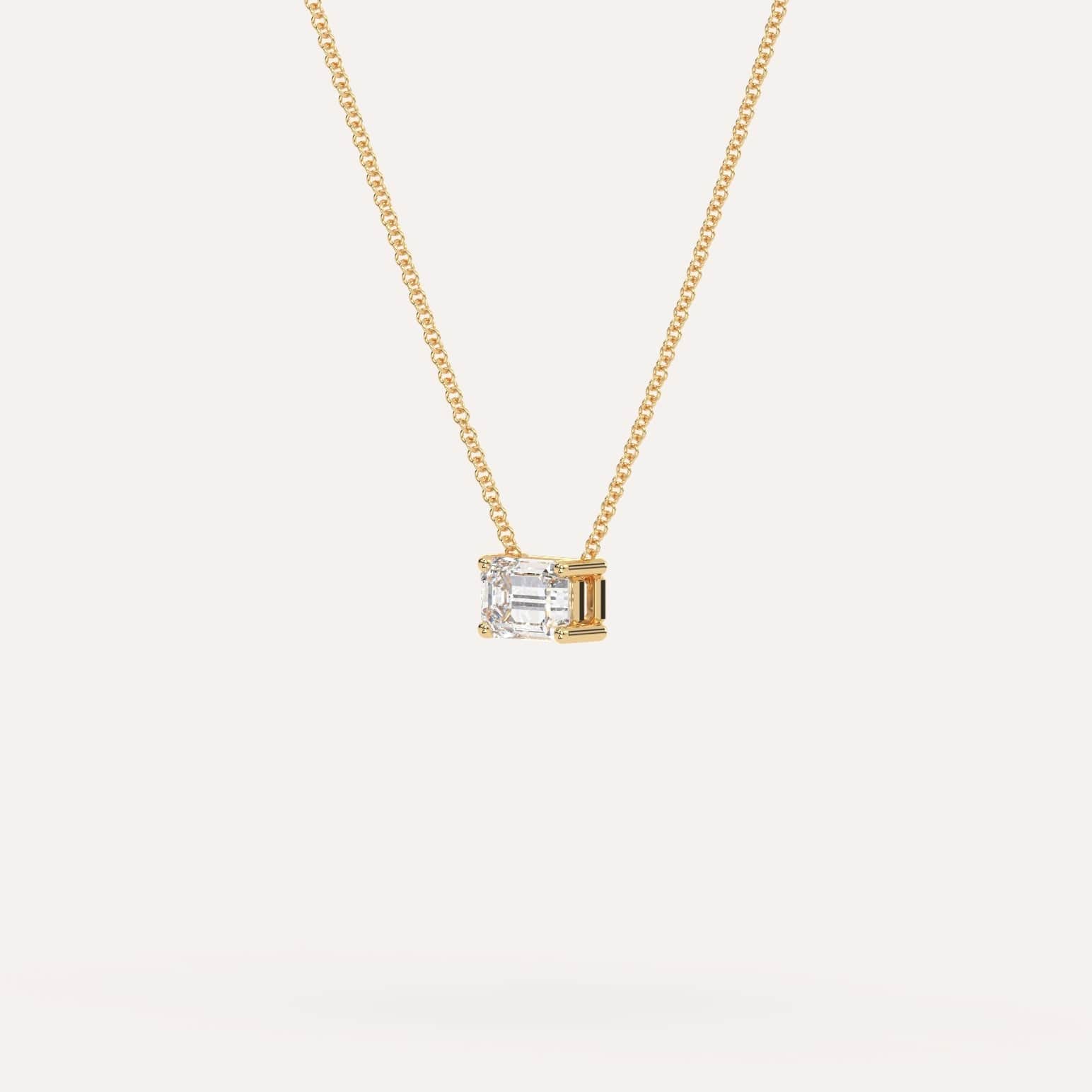 1/2 Carat Emerald Floating Diamond Necklace - Elegant 14K Gold Pendant for Women - Perfect for Weddings, Anniversaries & Special Occasions