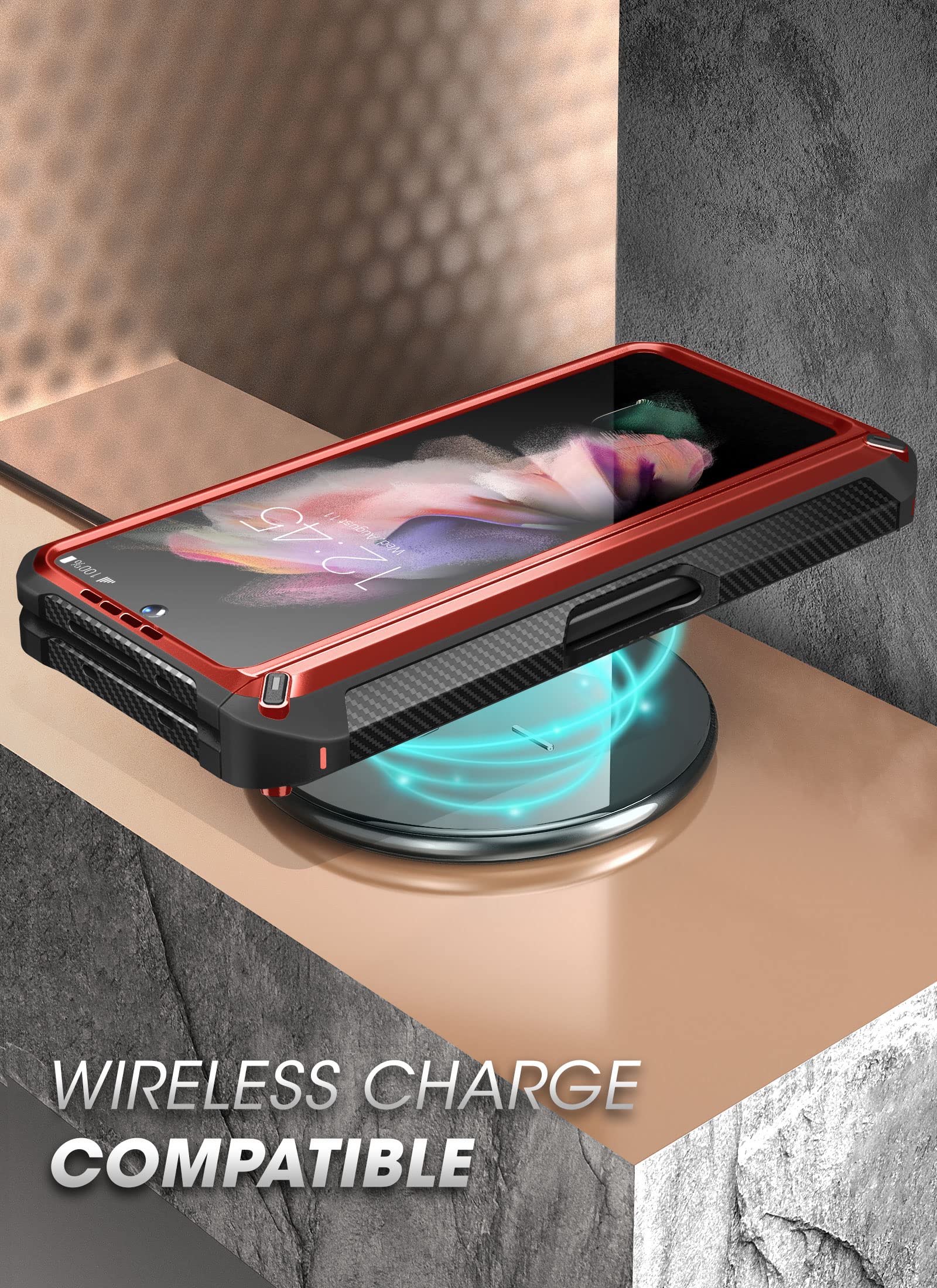 SUPCASE Unicorn Beetle Pro Case for Samsung Galaxy Z Fold 3 with S Pen Holder - Military Grade Protection, Built-in Screen Protector & Kickstand | Heavy Duty Protective Phone Cover for Work, Travel & Outdoor Activities