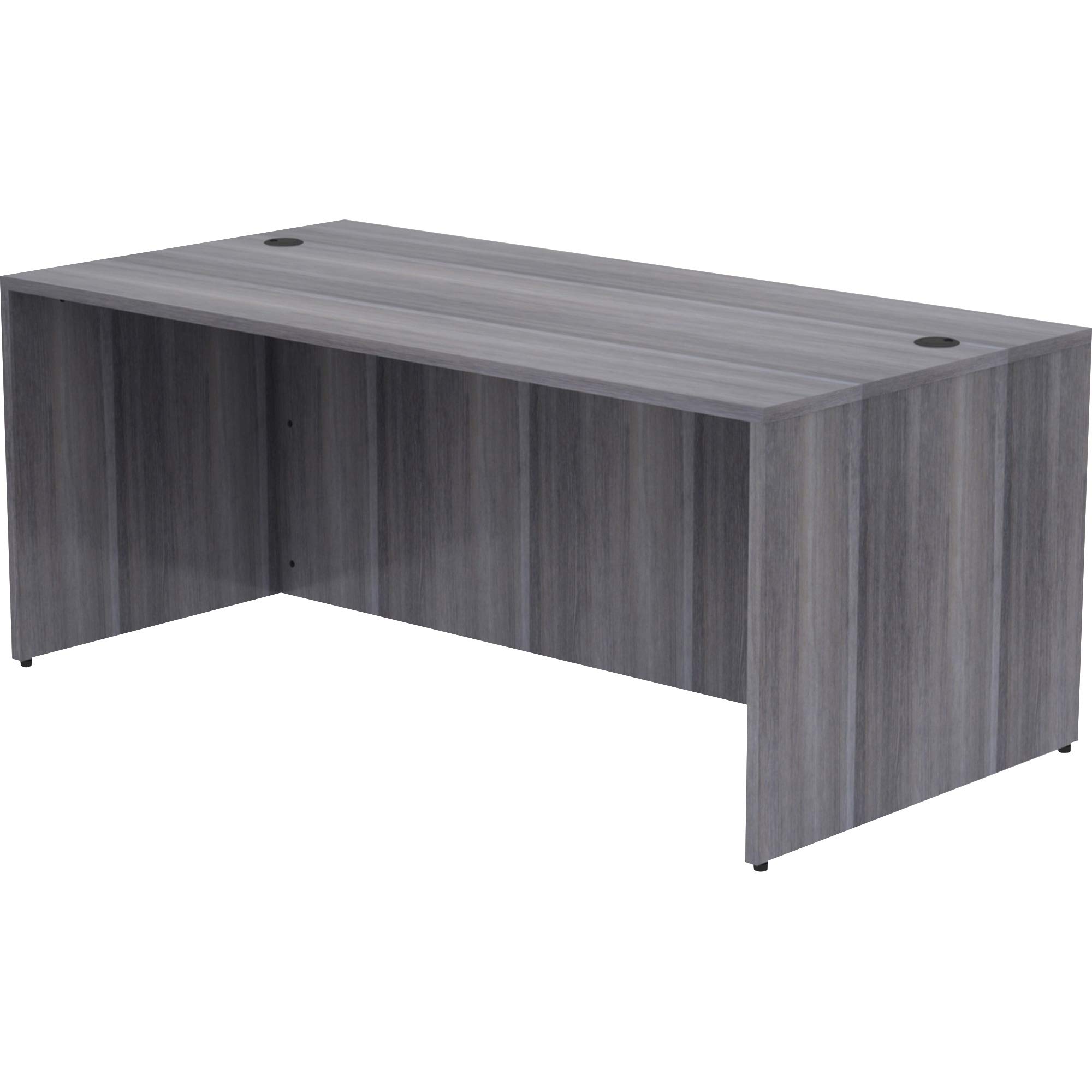 Lorell LLR69550 Weathered Charcoal Laminate Desking Shell - Modern Office Desk for Home & Business Workspaces - Perfect for Small Spaces, Remote Work & Professional Environments