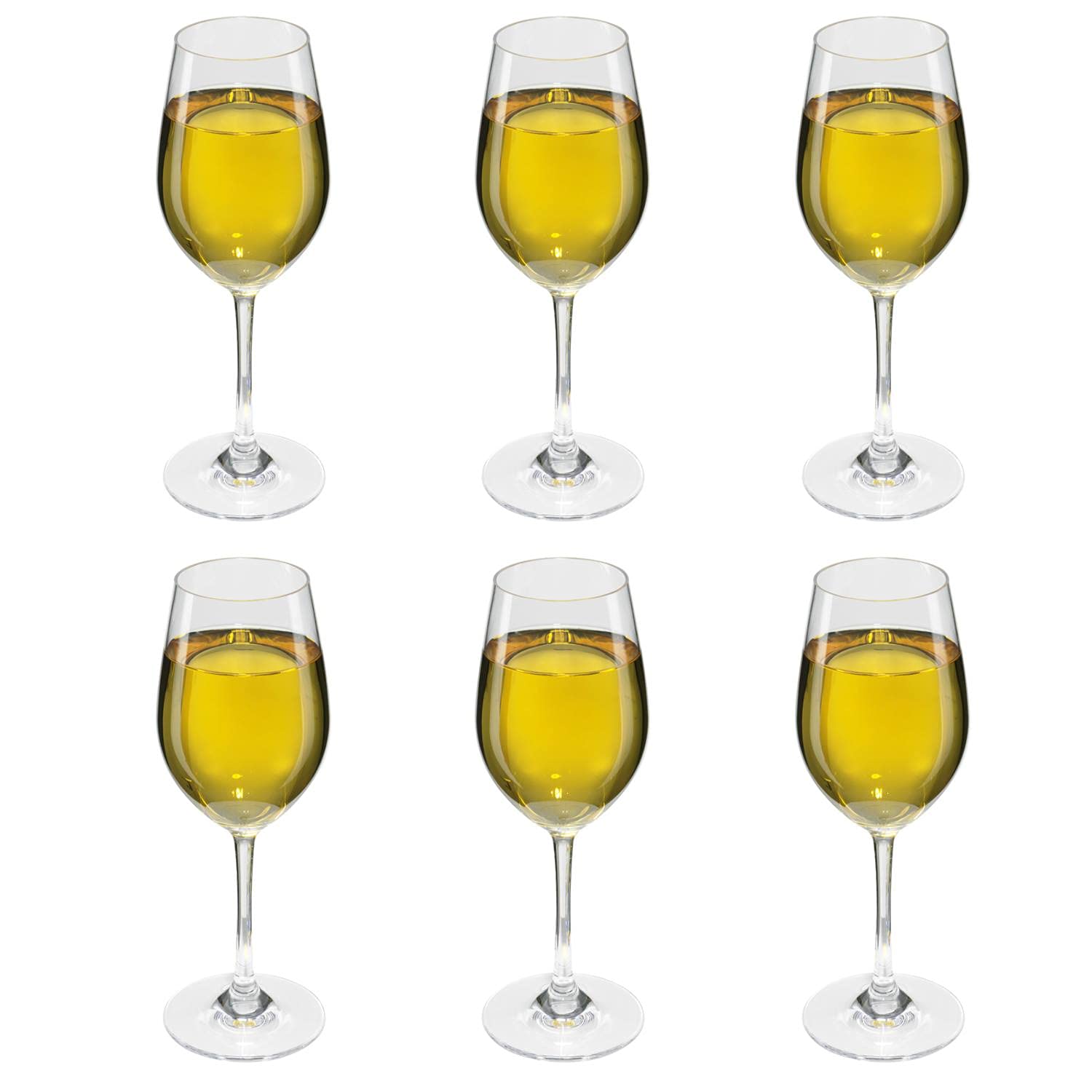 Unbreakable Polycarbonate Wine Glasses 250ml (6-Pack, White) - Perfect for Outdoor Parties & Picnics