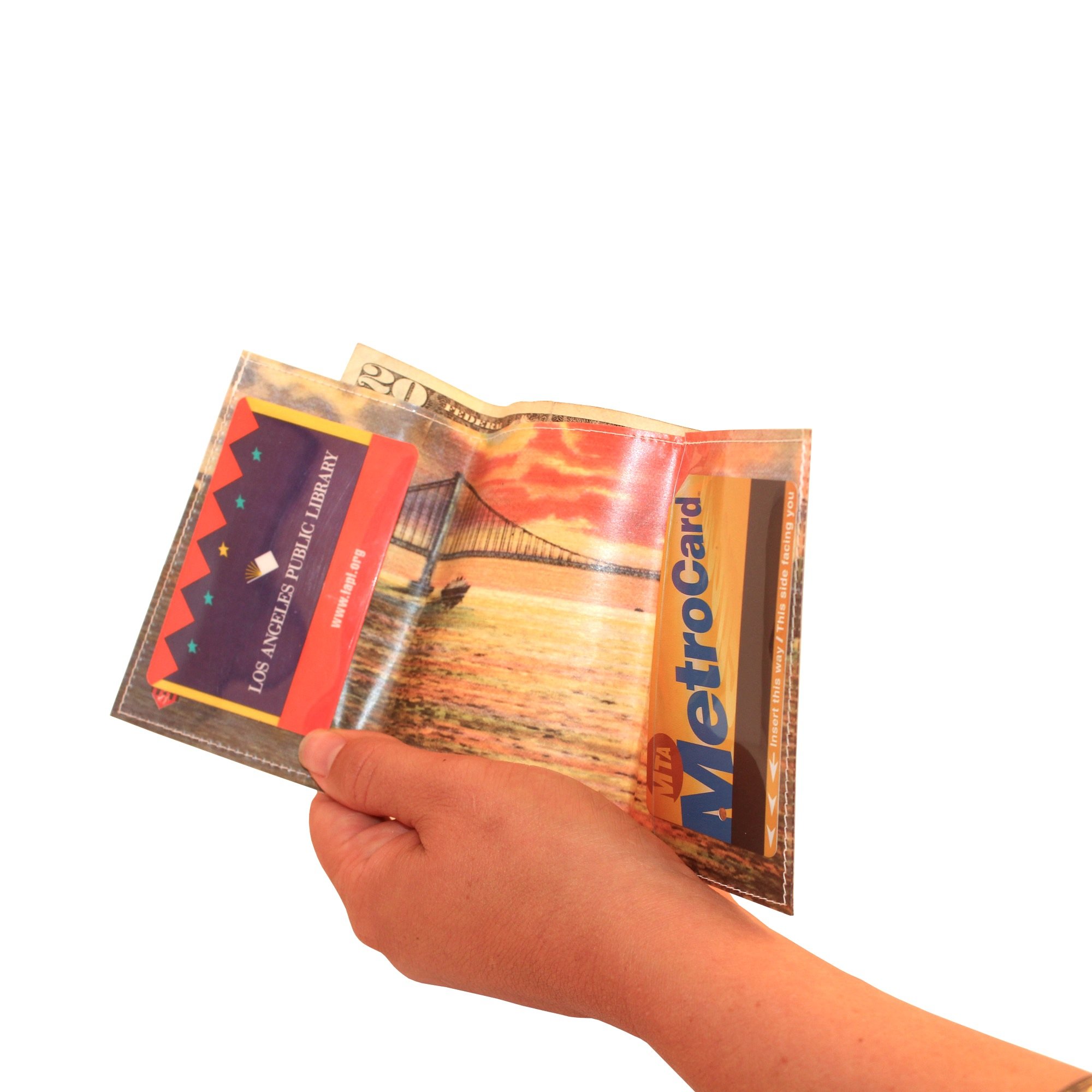 Vintage Maps & Places Tri-Fold Leather Wallet by Jamila Starwater - Perfect for Travel, Gifts & Everyday Use