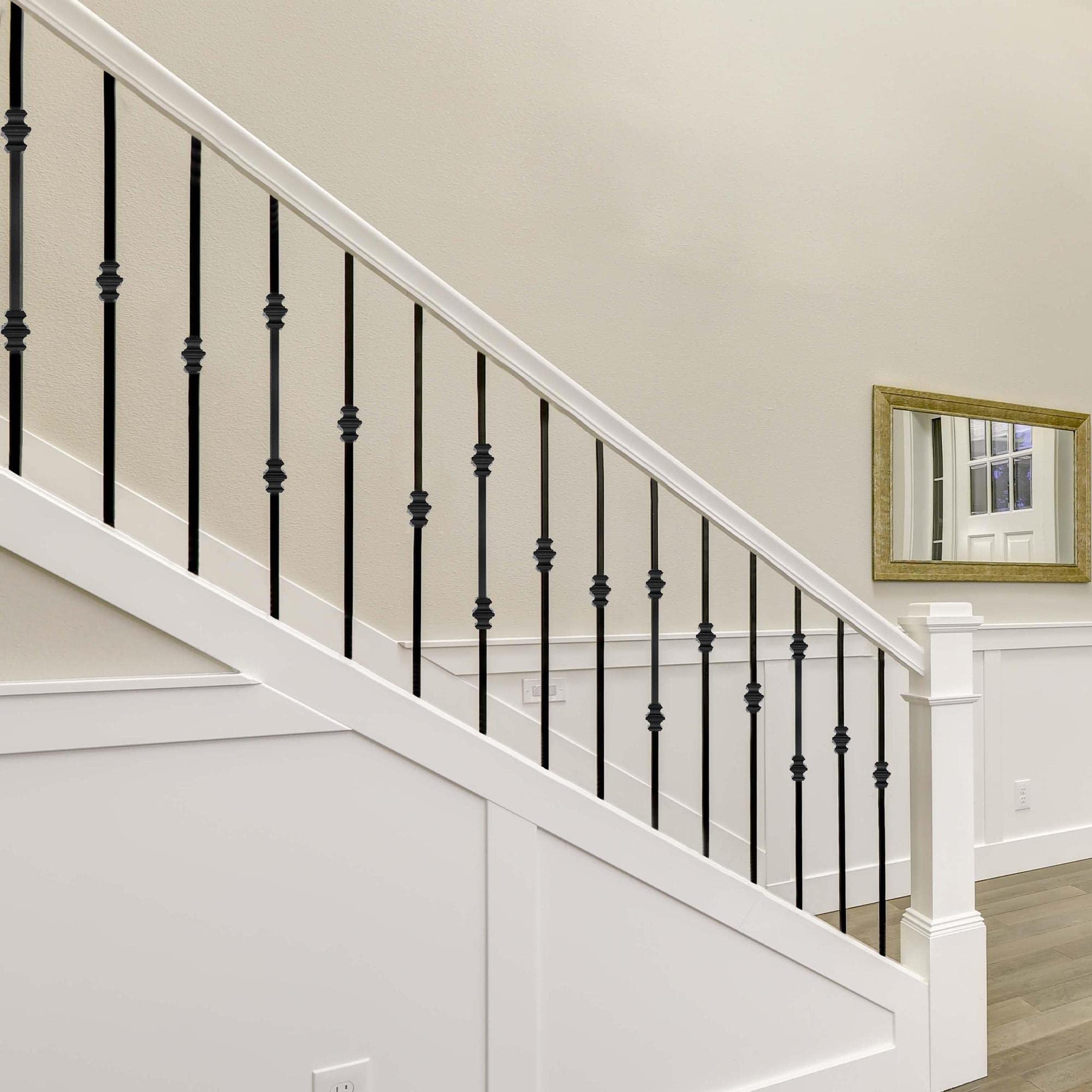 Nuvo Iron SQI1C-MP12 Black Interior Baluster - Durable Staircase Railing for Modern Homes & Office Spaces