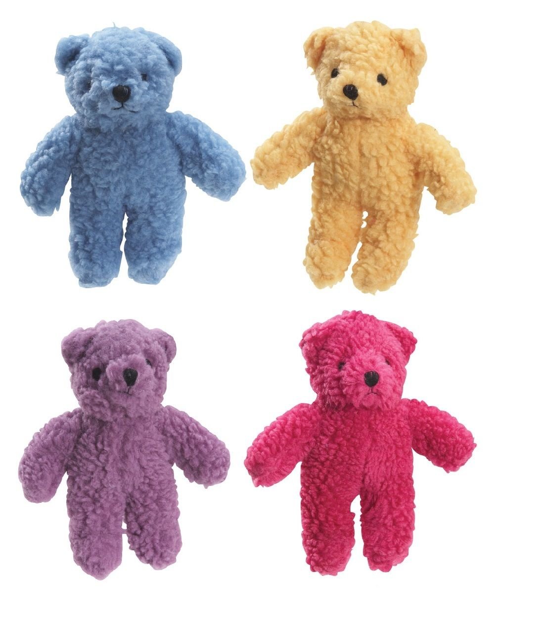 Zanies Berber Bears Soft Plush Dog Toys - Durable Fleece Squeaker Chew Toys for Small Medium Large Dogs - Cute Stuffed Animal Bear Set (4 Pack) - Perfect for Playtime, Training & Cuddling