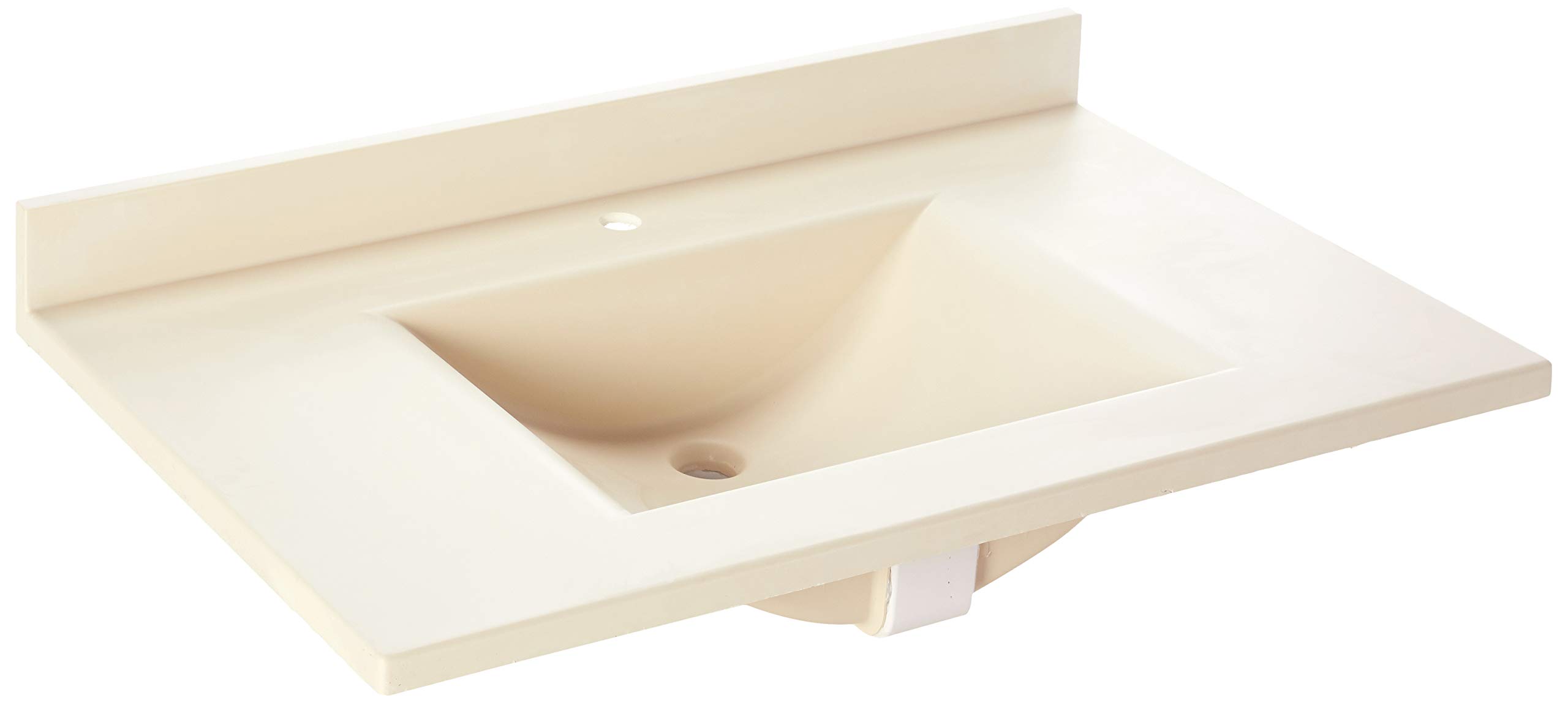 Swan CV02237.037 37-inch Single-Bowl Vanity Top with Contour Solid Surface, Bone Finish, Perfect for Modern Bathroom Renovations