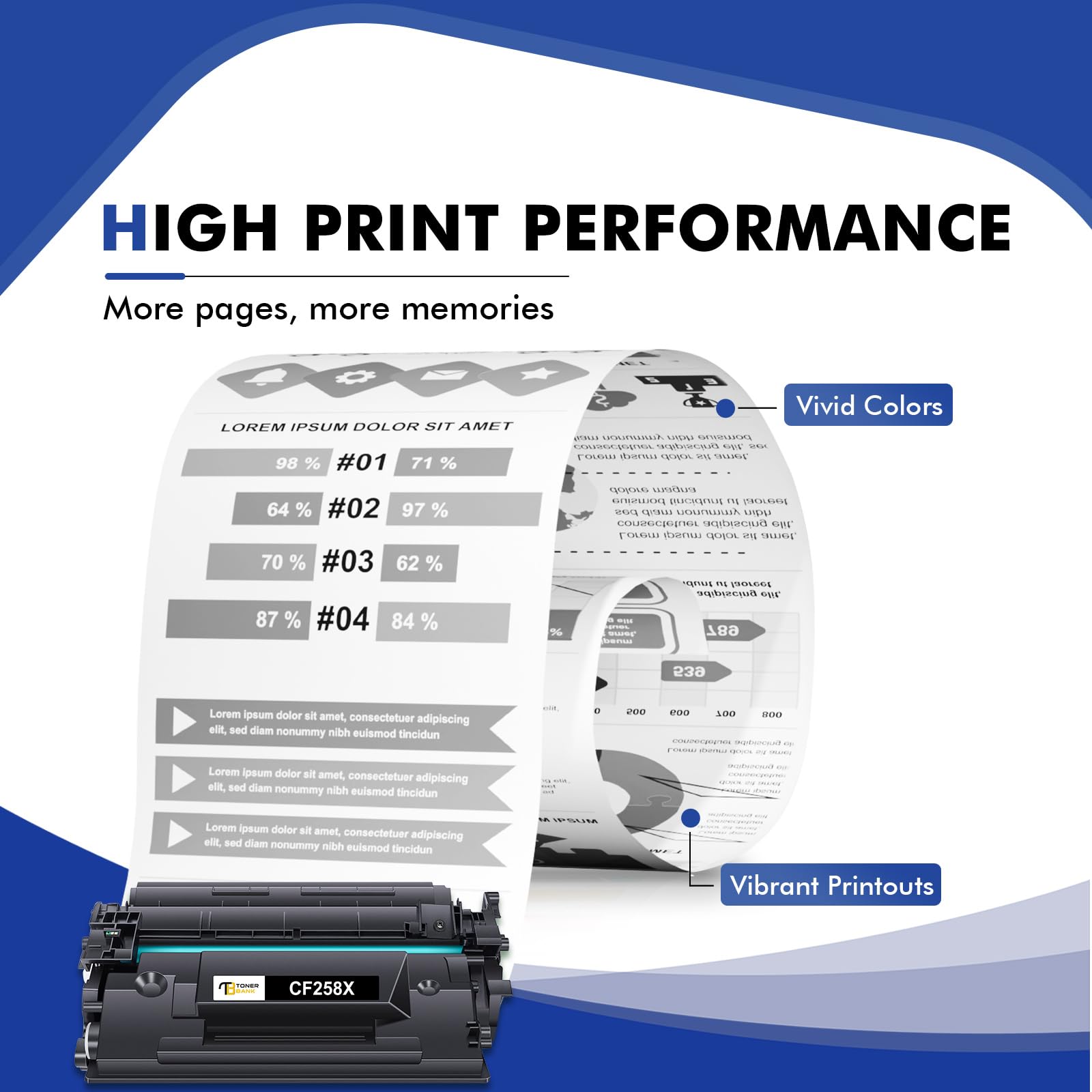 High Yield CF258X 58X Black Toner Cartridge - 2 Pack | Compatible Replacement for HP 58X/58A/CF258A | Works with HP LaserJet Pro M404n/M404dn/MFP M428 Series | Ideal for Office Printing & High Volume Documents