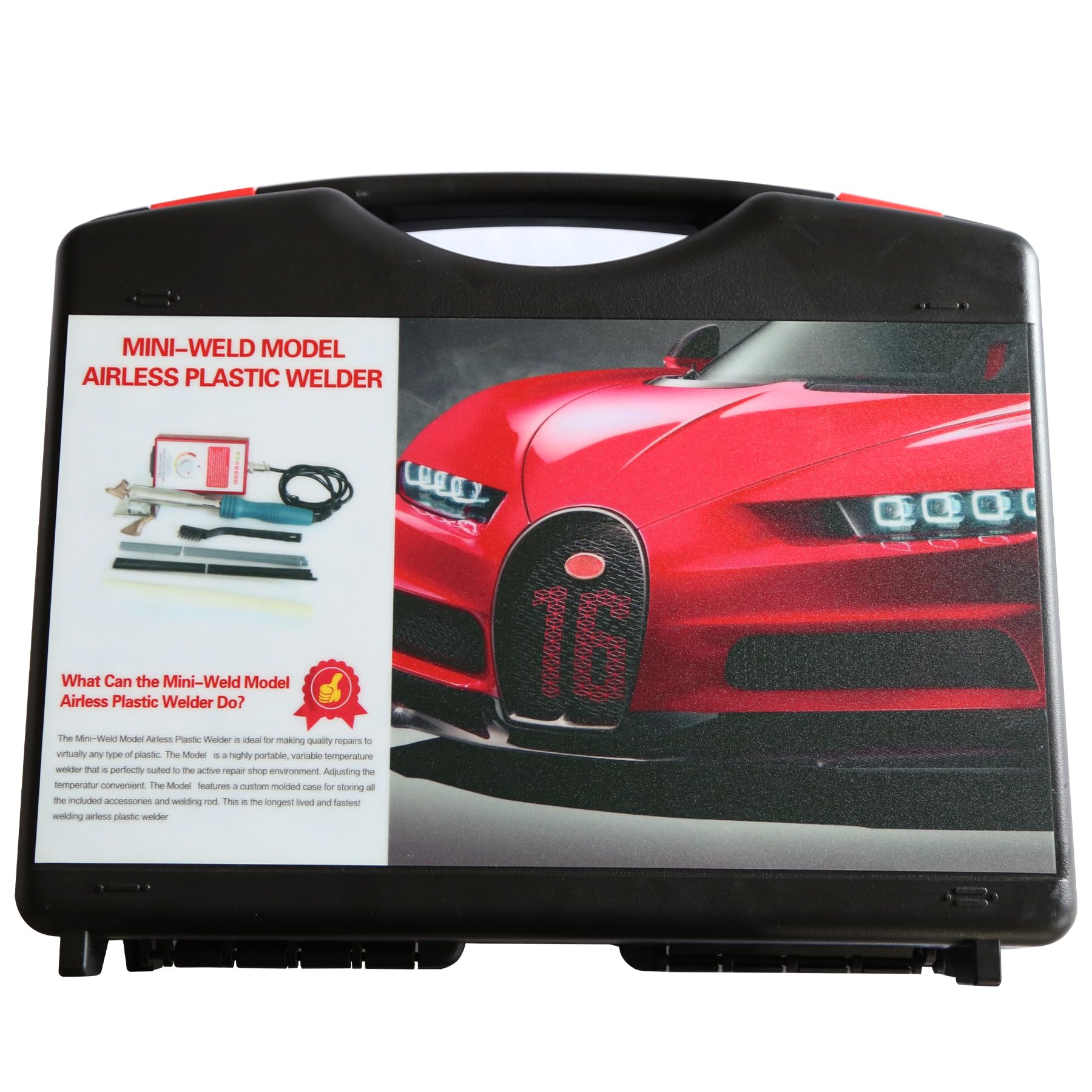 200W Plastic Welding Kit with Adjustable Control Box - Car Bumper Repair Tool Includes 2 Welding Tips, 2 Wire Mesh & 32 Plastic Rods for Crack Fixing, Electronics Repair - Ideal for Automotive, Household & DIY Plastic Repairs