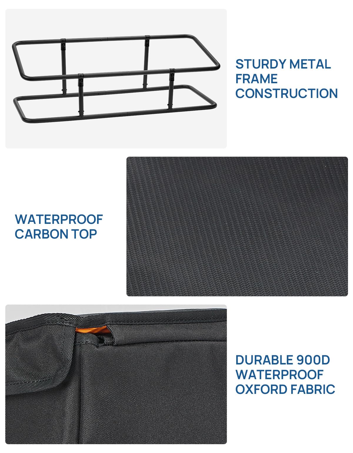 JOYTUTUS Waterproof Mid-Size Truck Bed Cargo Organizer Box - Durable Storage Bag for Pickup Trucks | Perfect for Groceries, Golf Gear & Outdoor Equipment | Easy Slide-In Access & Weatherproof Protection