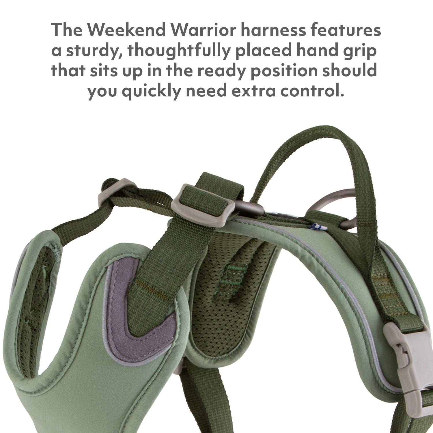 Hurtta Weekend Warrior ECO Dog Harness - Adjustable Reflective Vest for Medium Dogs 16-18 inch Chest - Perfect for Hiking, Running & Outdoor Adventures (Hedge Green)