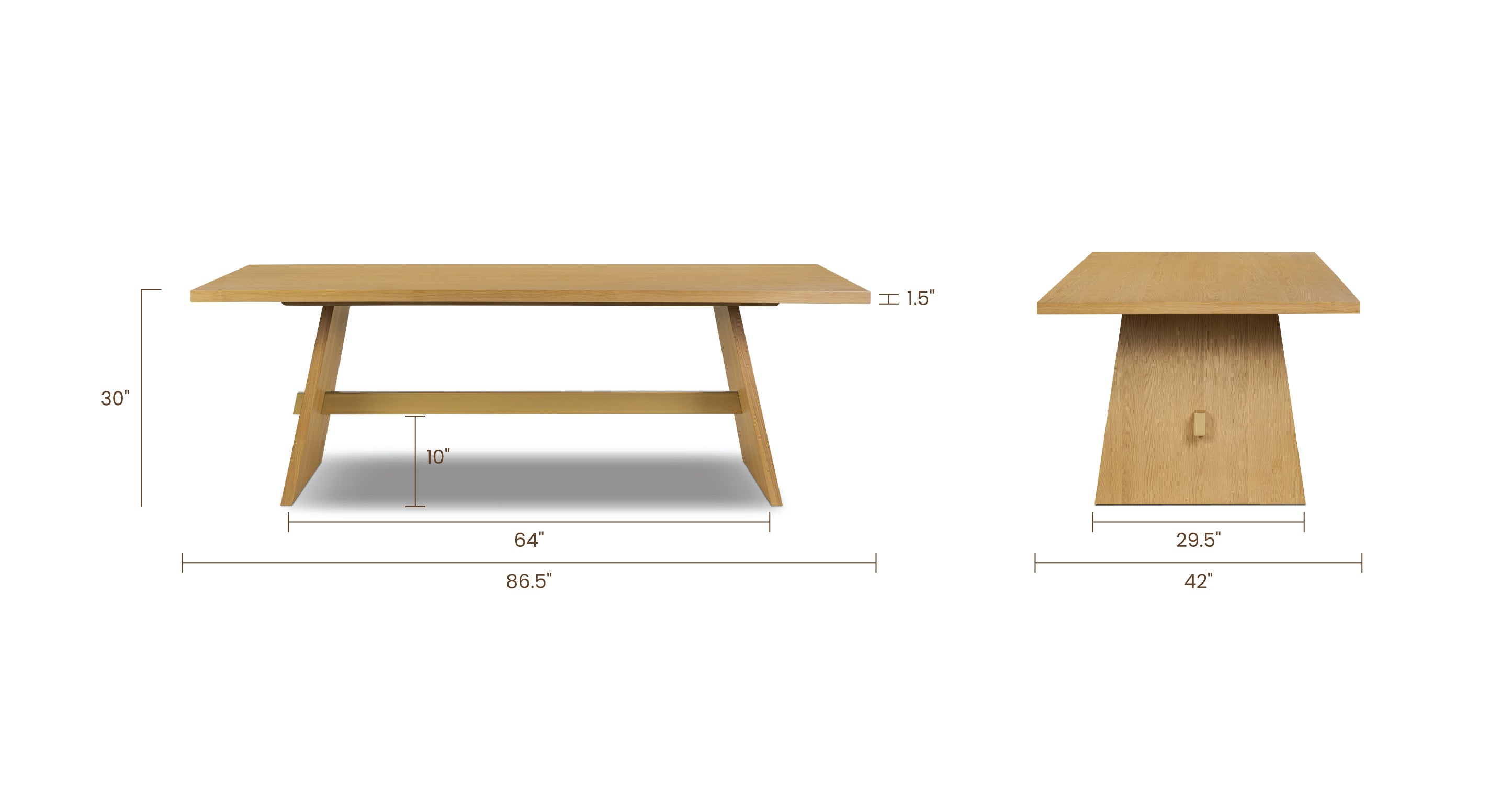 Reims 86.5 Inch Modern Dining Table - Solid Wood Kitchen Table for 6-8 People - Perfect for Family Dinners & Entertaining Guests