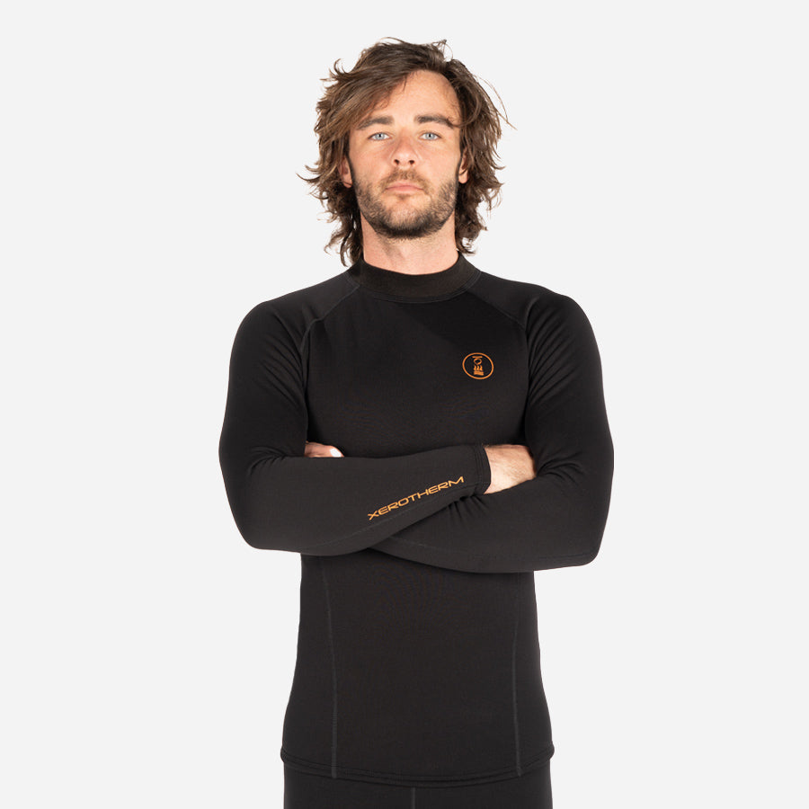 Fourth Element Men's Xerotherm Top - Black - Thermal Base Layer for Scuba Diving, Surfing & Cold Water Sports