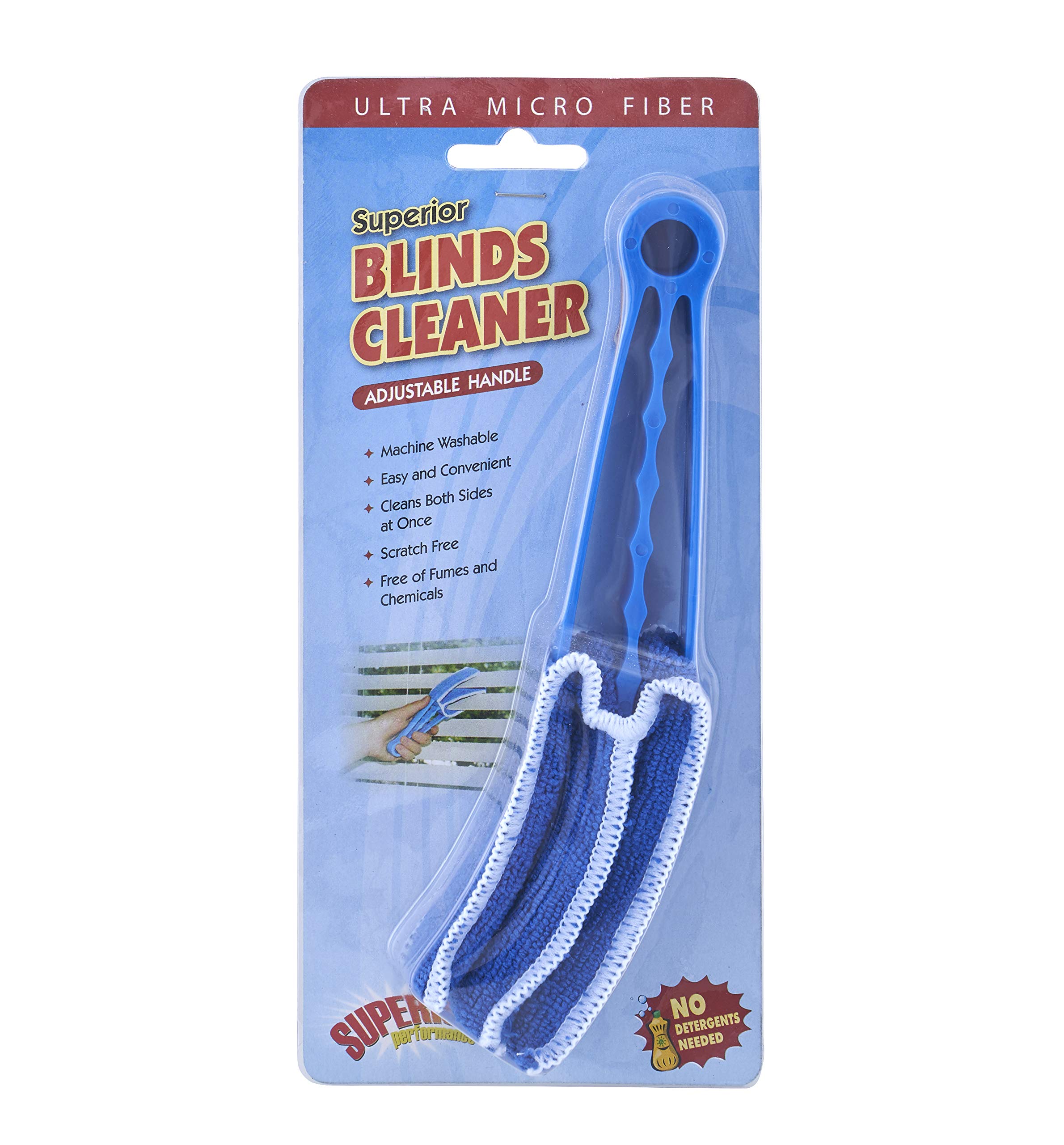 Superio Microfiber Blind Cleaner Duster Tool - Fan Blade & Air Duct Cleaning Kit with Washable Sleeve for Window Blinds, Vents, Shutters & Ceiling Fans - Perfect for Home, Office & HVAC Maintenance