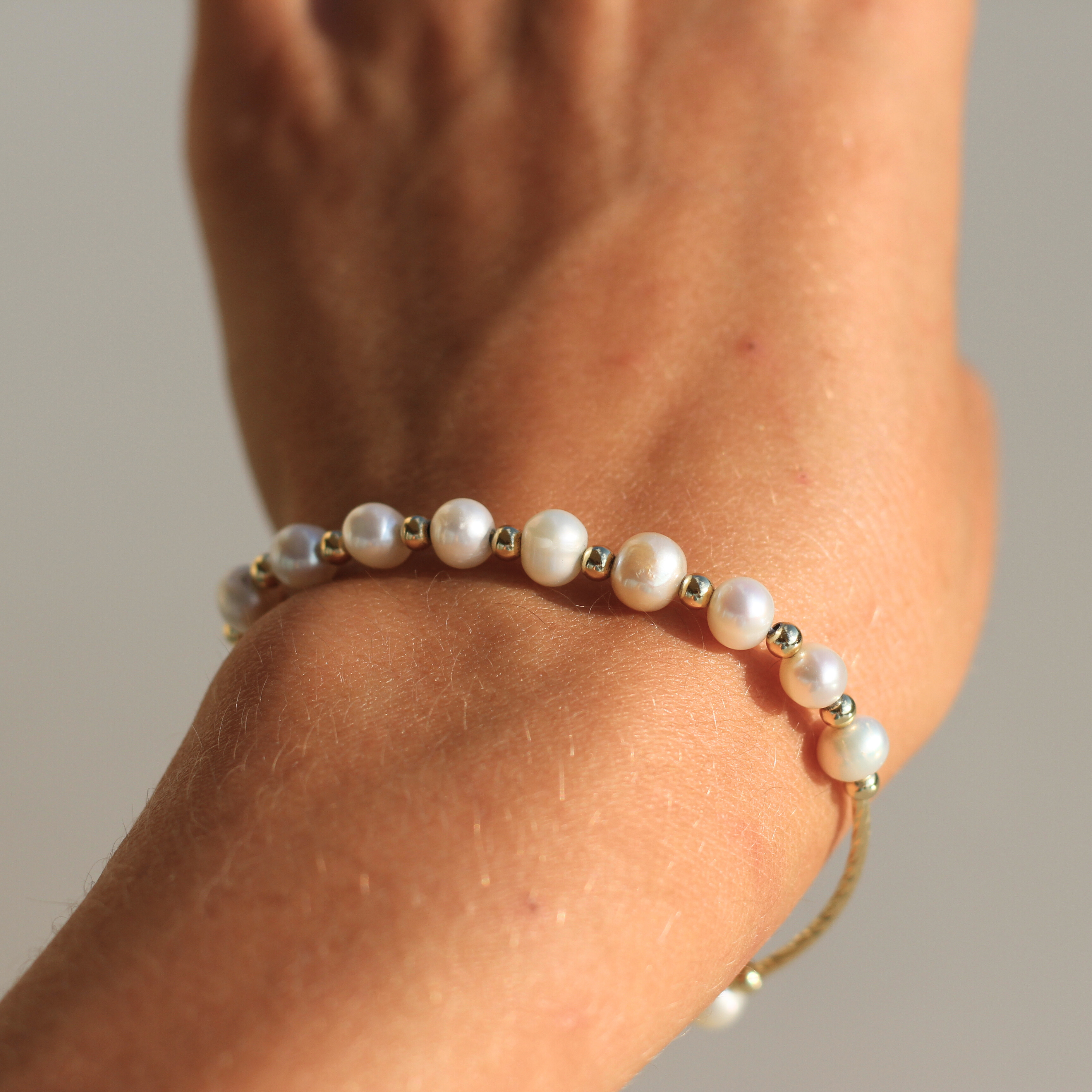 Golden Sands Pearl Bracelet - Elegant Beaded Jewelry for Women, Natural Freshwater Pearls, Adjustable Wrap Bracelet - Perfect for Weddings, Parties & Everyday Wear