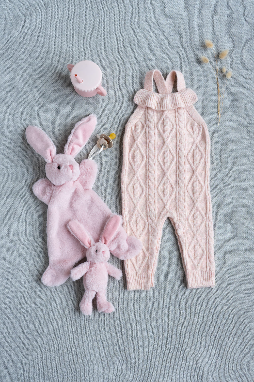 Personalized Pink Newborn Pixie Bunny Gift Set - Soft Baby Blanket, Hat & Mittens for Newborn Girls - Perfect Baby Shower, Christening & First Birthday Gifts