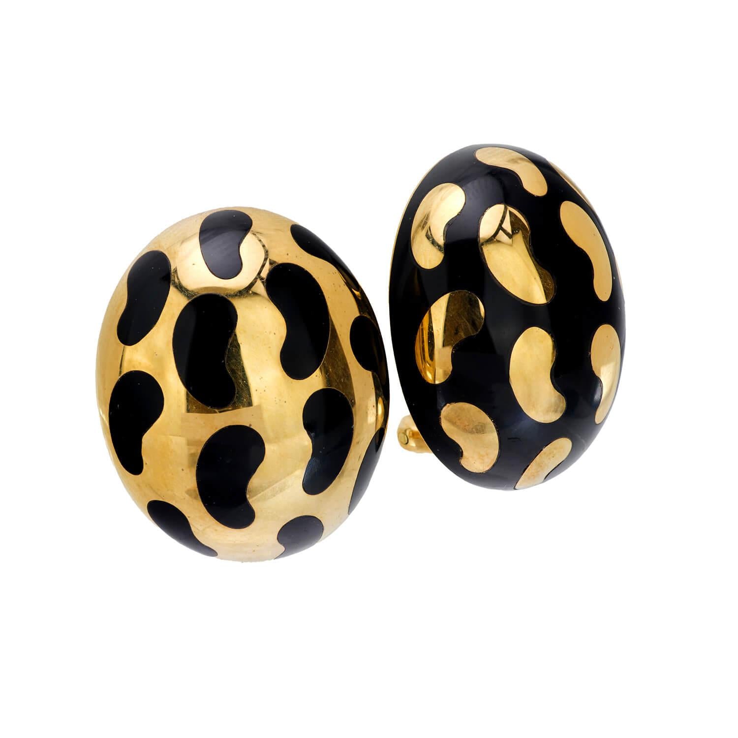 18K Gold Enamel Leopard Print Earrings for Women - Luxury Statement Jewelry for Parties, Date Nights & Special Occasions