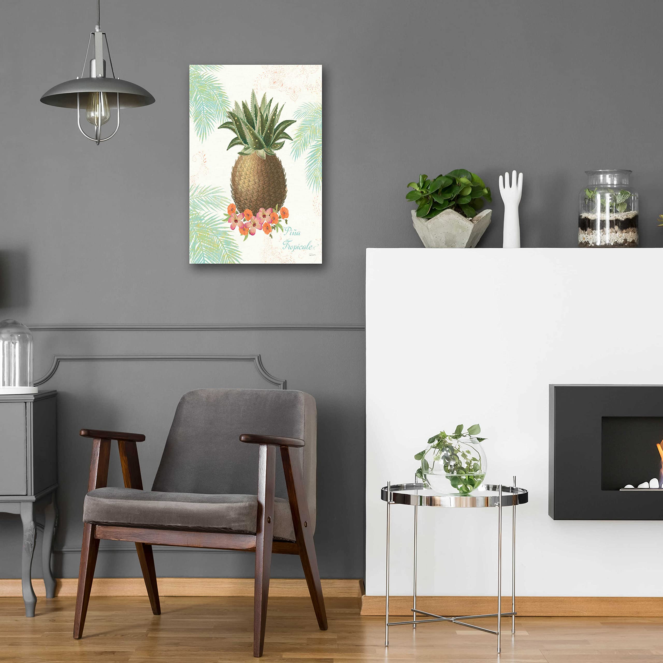 Epic Art 'Flamingo Tropicale IV' by Sue Schlabach - 16x24 Inch Vibrant Acrylic Glass Wall Decor - Tropical Flamingo Painting for Living Room, Bedroom & Office Decor