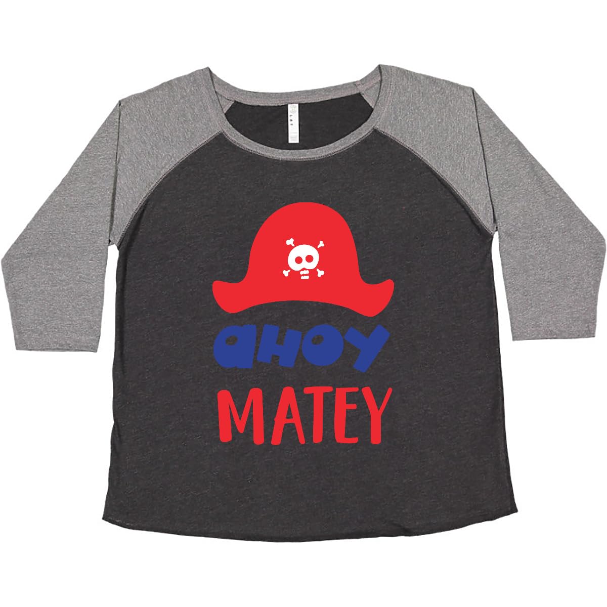 Ahoy Matey Pirate Hat Skull & Bones Women's Plus Size T-Shirt - Comfortable Cotton Tee for Pirate Themed Parties, Costumes & Casual Wear