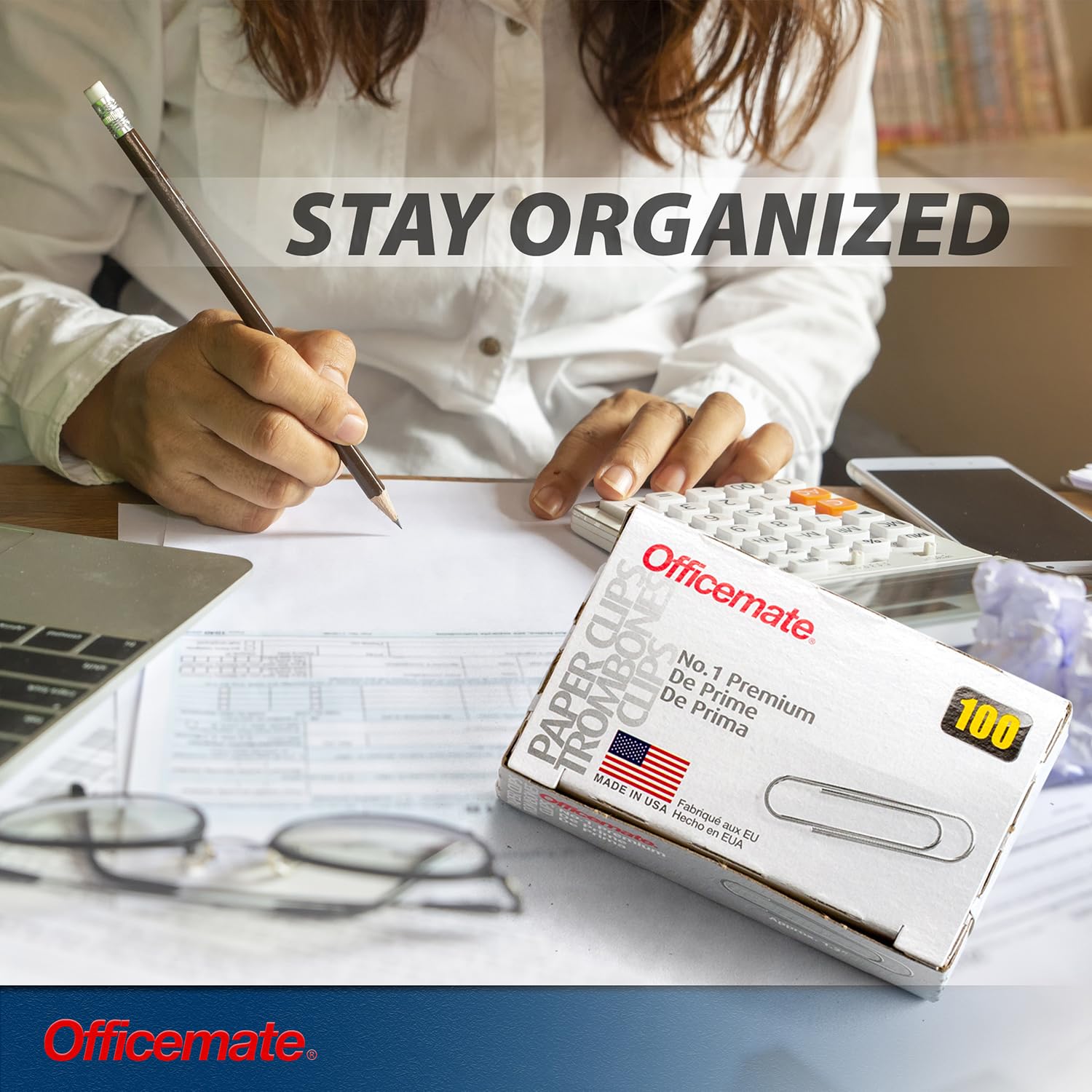 Officemate Premium #1 Silver Paper Clips - 1000 Count (10 Boxes of 100) for Office, School & Home Organization - Perfect for Documents, Bills & Craft Projects