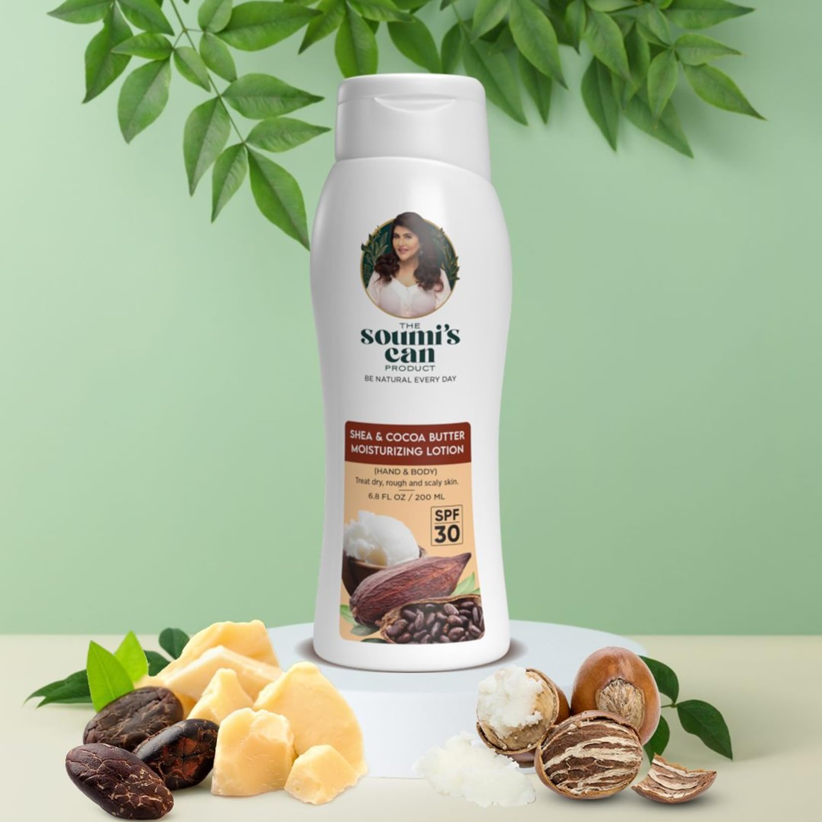 Soumai's Shea & Cocoa Butter Moisturizing Lotion with SPF 30 - Deep Hydration for Dry, Rough Skin | Enriched with Olive Oil, Grape Seed Oil & Zinc Oxide | Smooth & Glowing Skin Care for Women & Men | 200ml (2-Pack) | Perfect for Daily Sun Protection & After-Sun Care